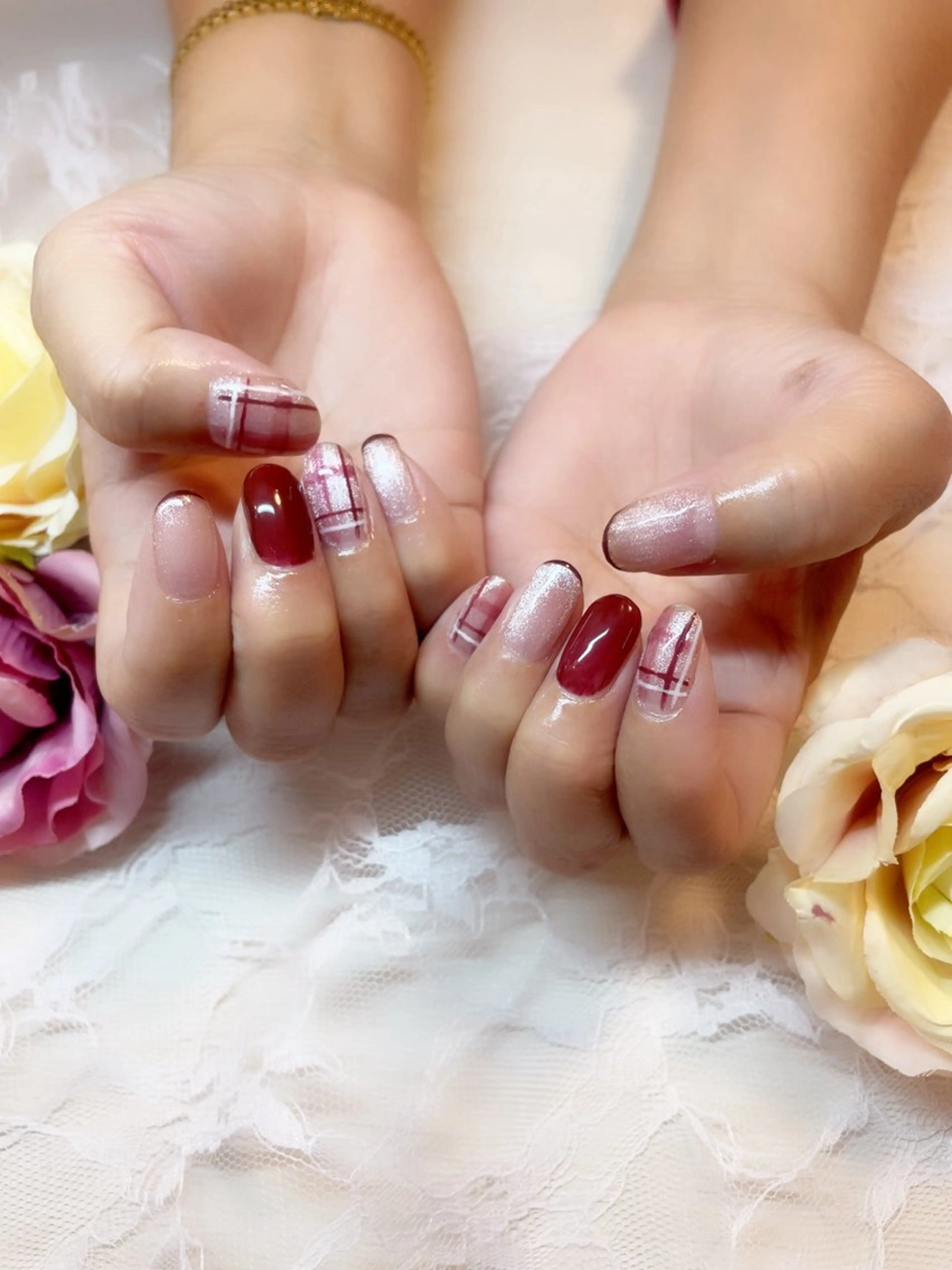 ネイル ボルドー A.free✧*｡ アレルギー対応✧*｡のネイルデザイン