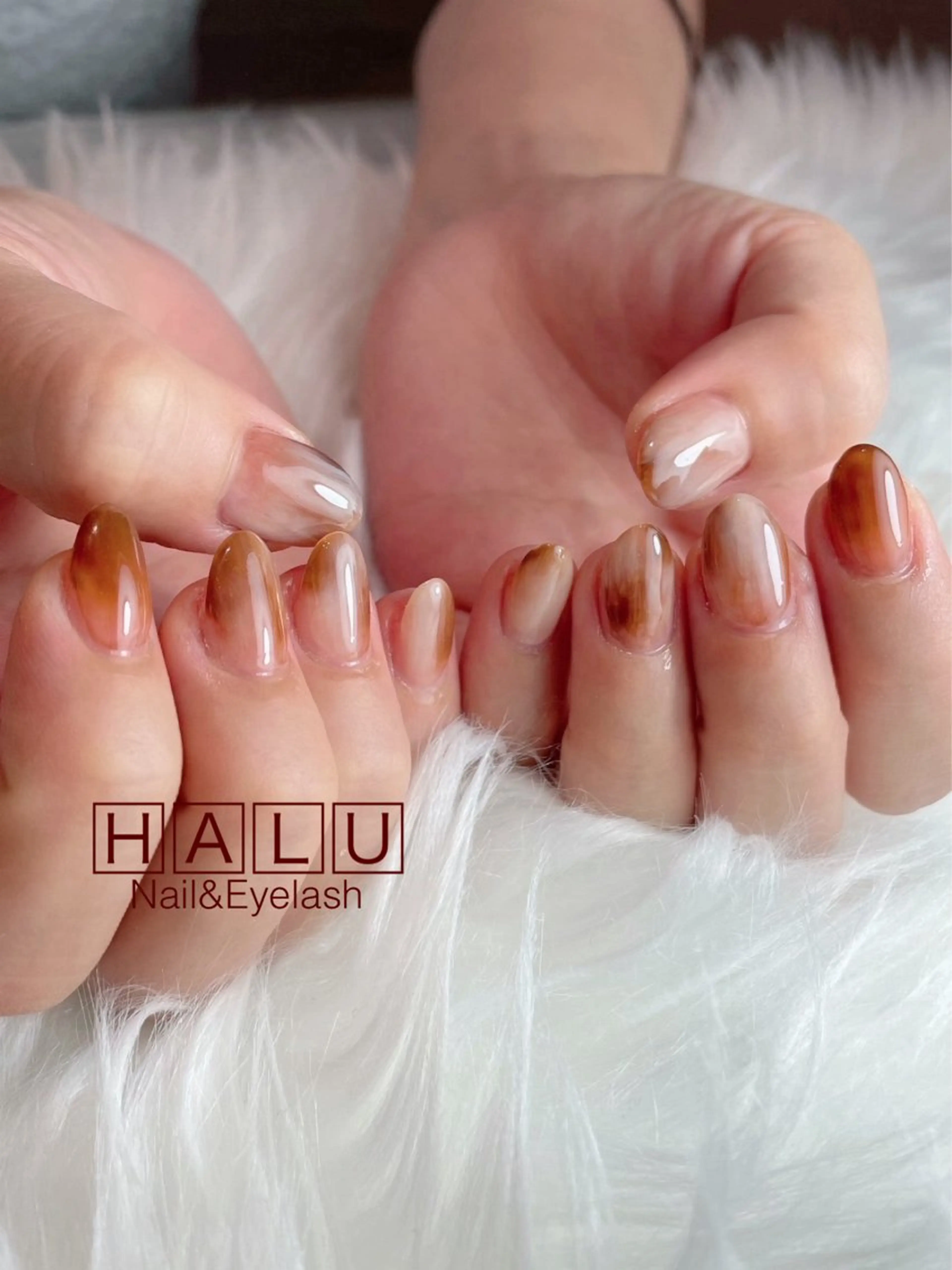 ネイル ブラウン HALU ハルのネイルデザイン