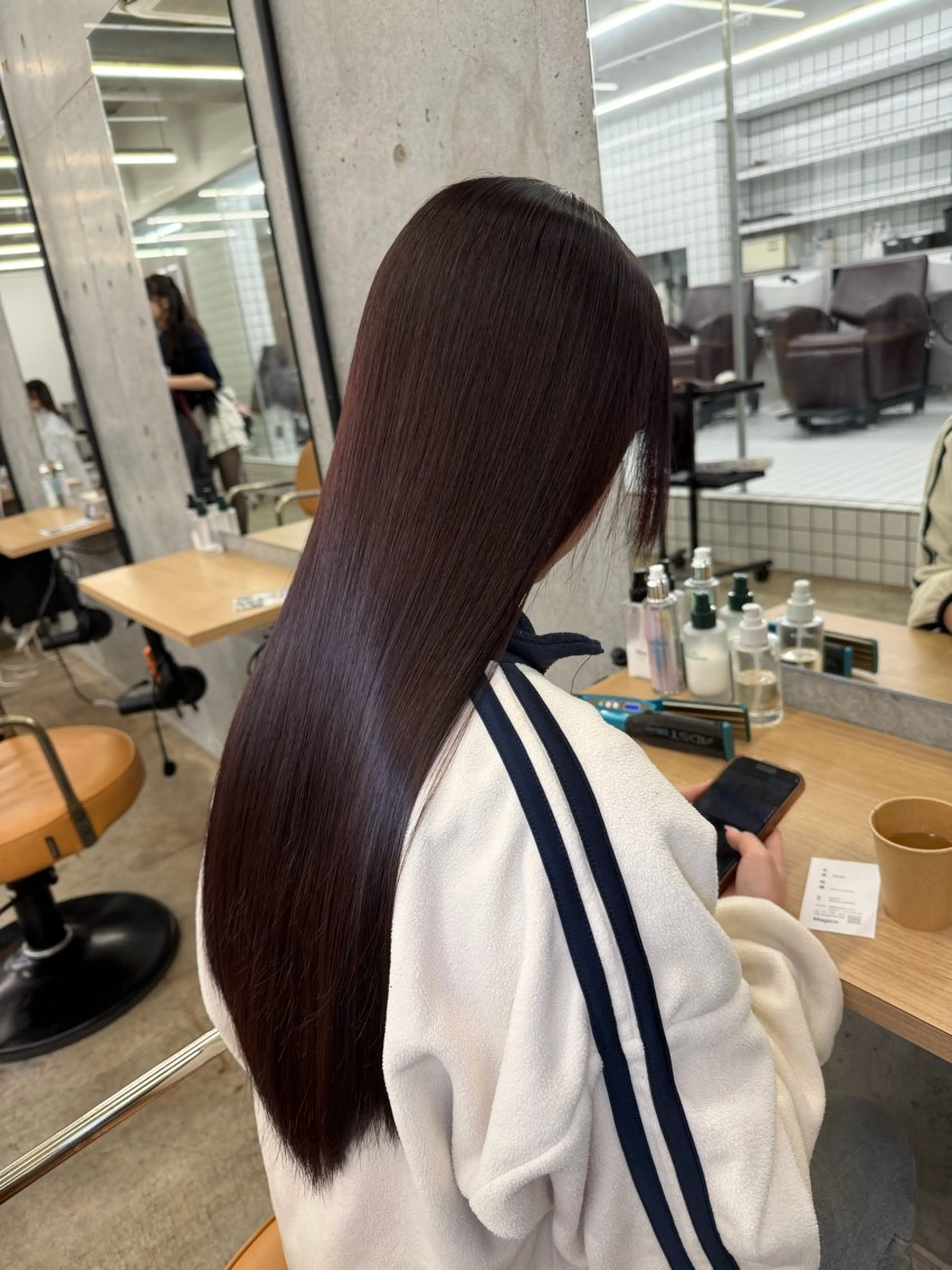 ロング 髪質改善 レイヤーカット 縮毛矯正 トリートメント 縮毛矯正 トリートメント 髪質改善×縮毛矯正× 艶カラー　吉原和磨のヘアスタイル