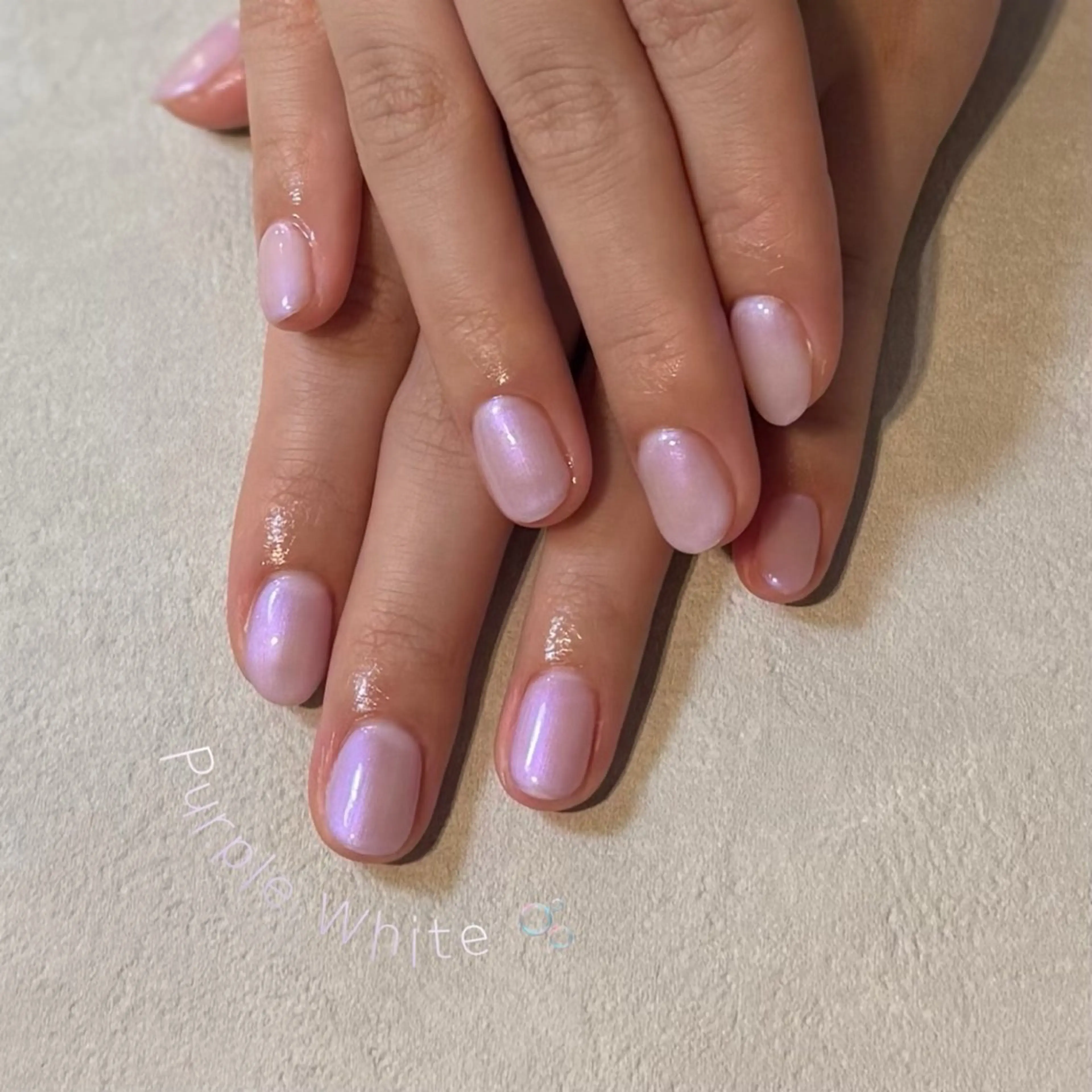 ネイル クリアネイル ジェルネイル パープル ホワイト MAX BEAUTY nail 笹塚所属・nailist saitoのネイルデザイン