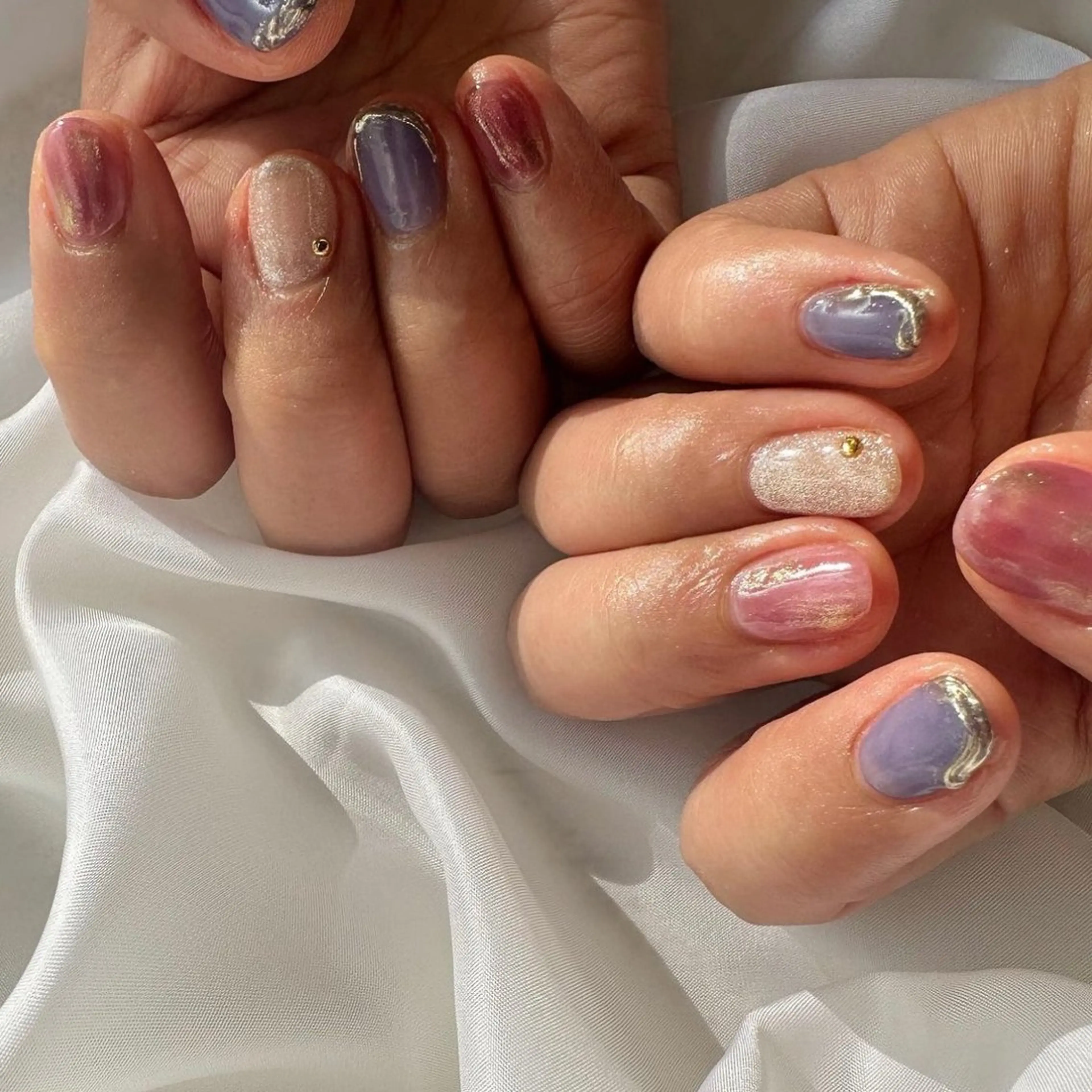 ネイル ブルー クリアネイル 氷ネイル・うるうるネイル 韓国ネイル マグネットネイル 🪞KAPE NAIL 🪞のネイルデザイン