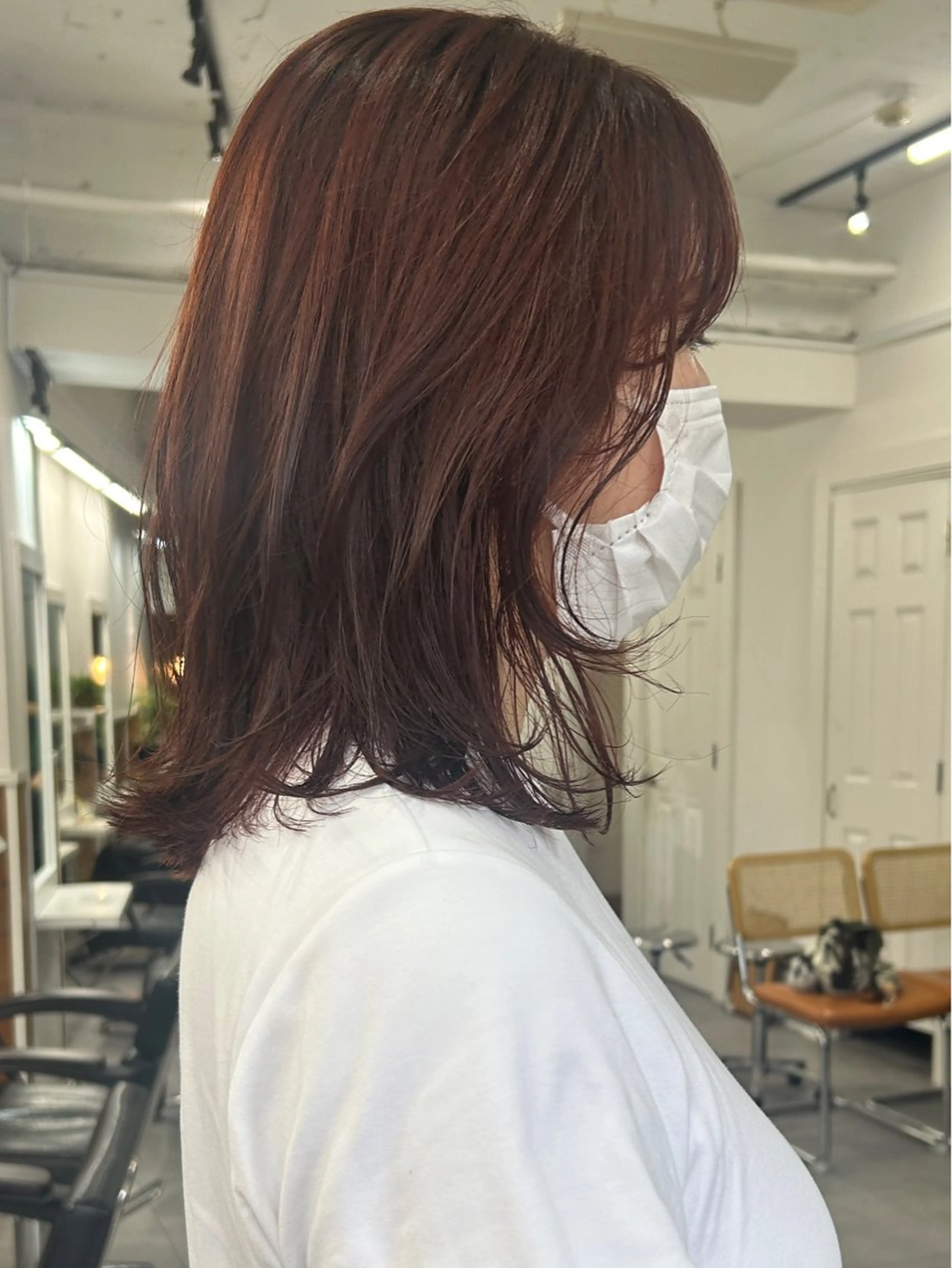 ミディアム カラー レイヤーボブ/ 艶カラー/サナ🌼のヘアスタイル