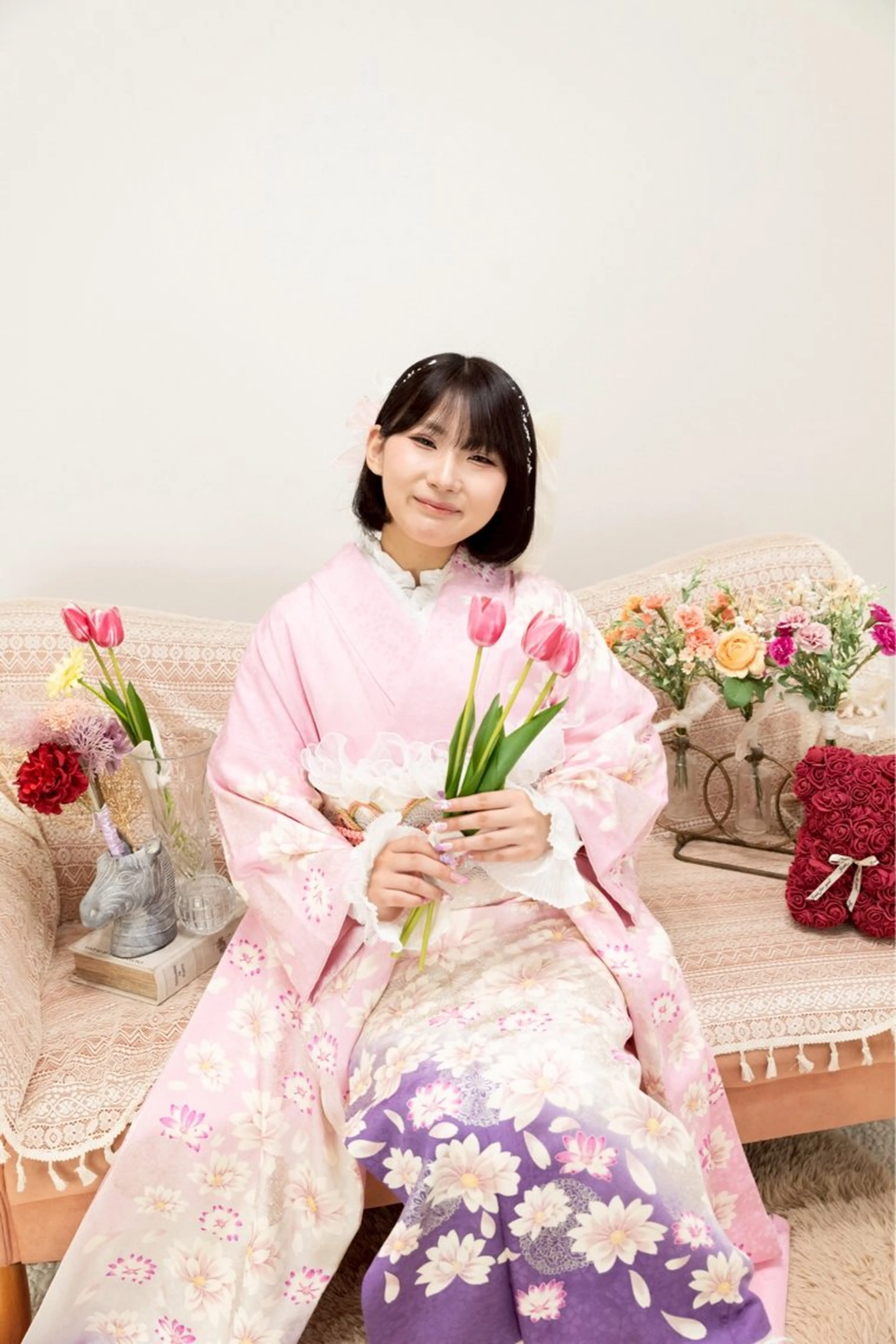 ヘアアレンジ 成人式 野咲き 美容室のマツエク・マツパデザイン