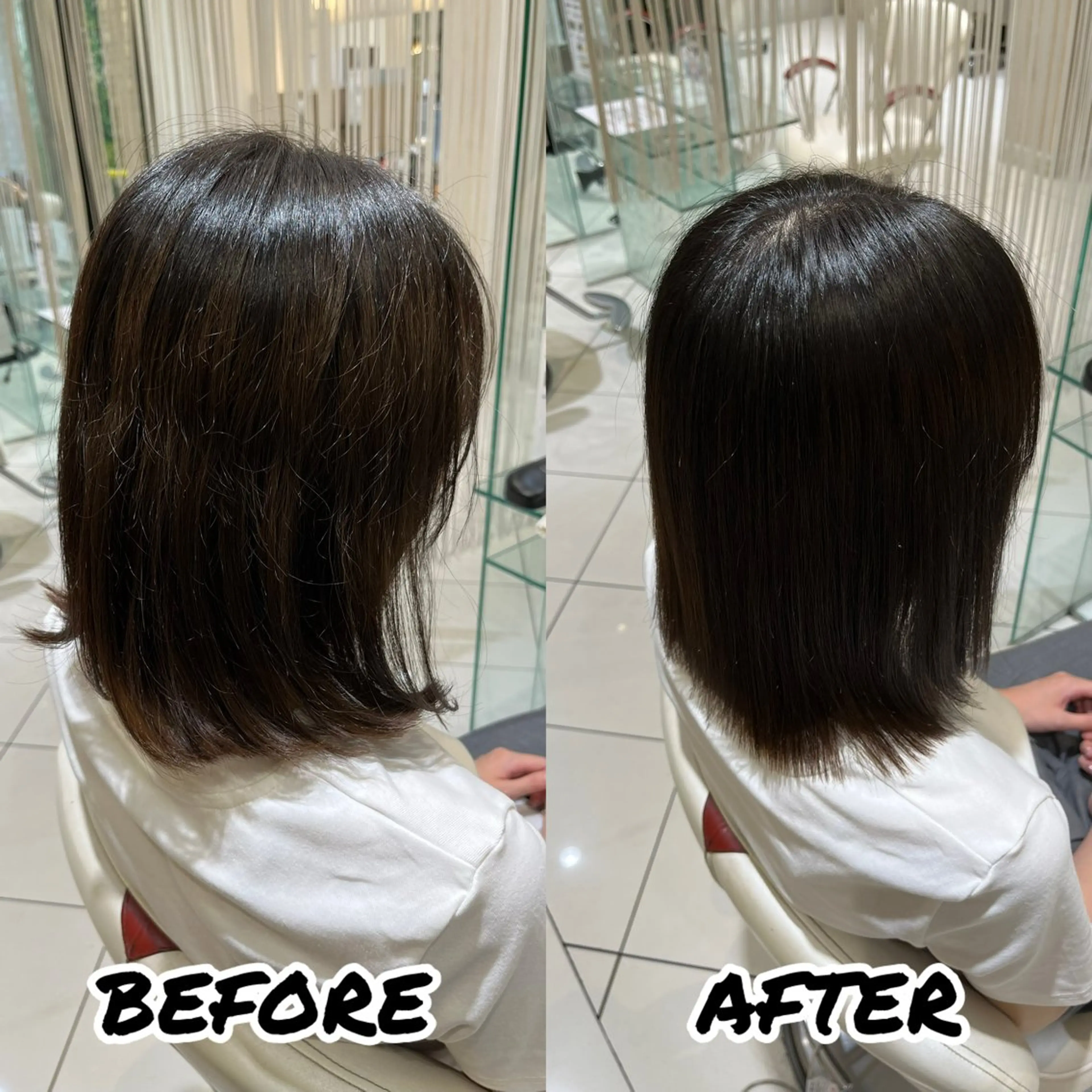 ミディアム カット 縮毛矯正 トリートメント 髪質改善美容師 鈴木のヘアスタイル