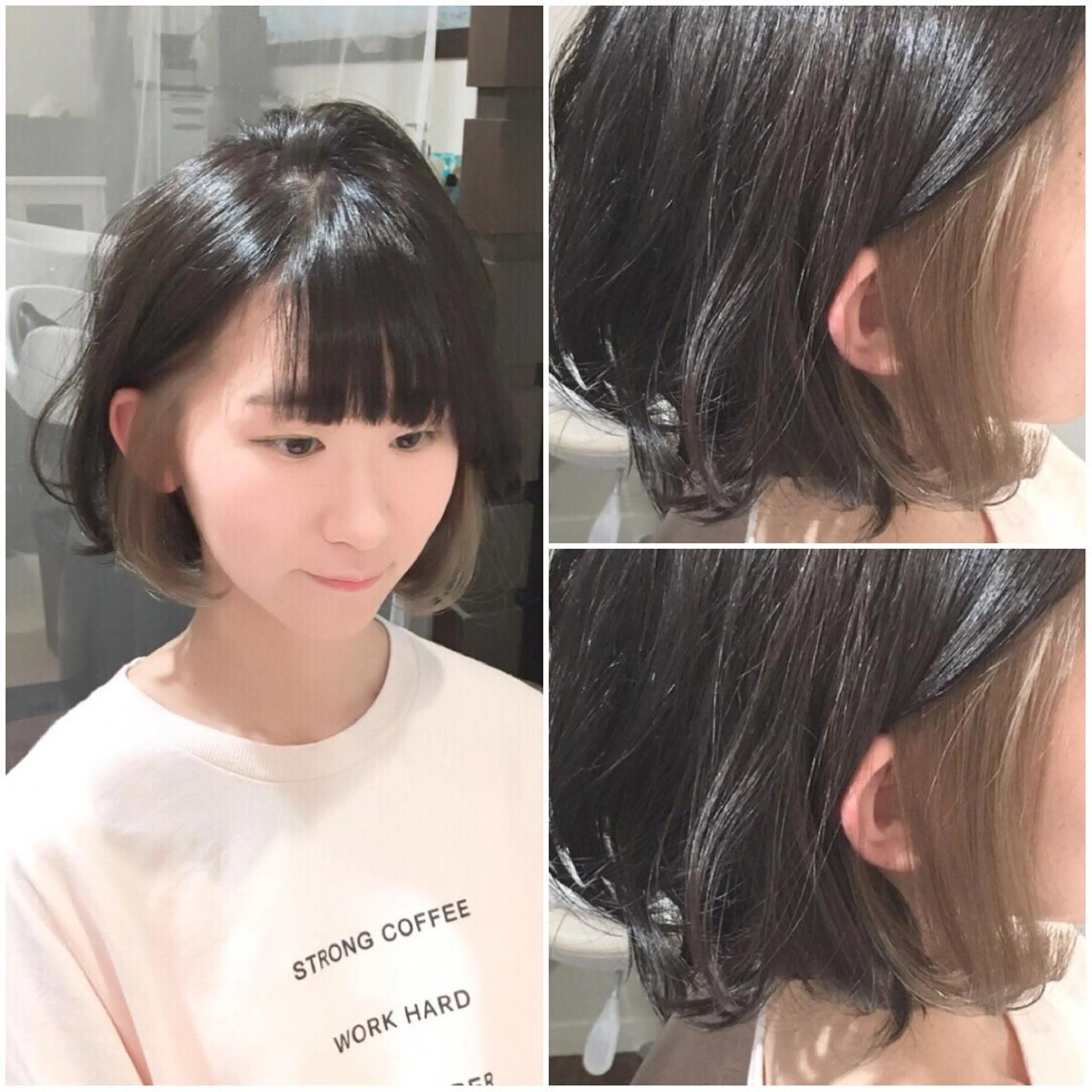 ショート カラー ヘアアレンジ 透明感カラー グラデーションカラー ハイライトカラー インナーカラー ハイライト As hair所属・柔らか垢抜けｶﾗｰと ｶｯﾄ🫧ASUKAのヘアスタイル