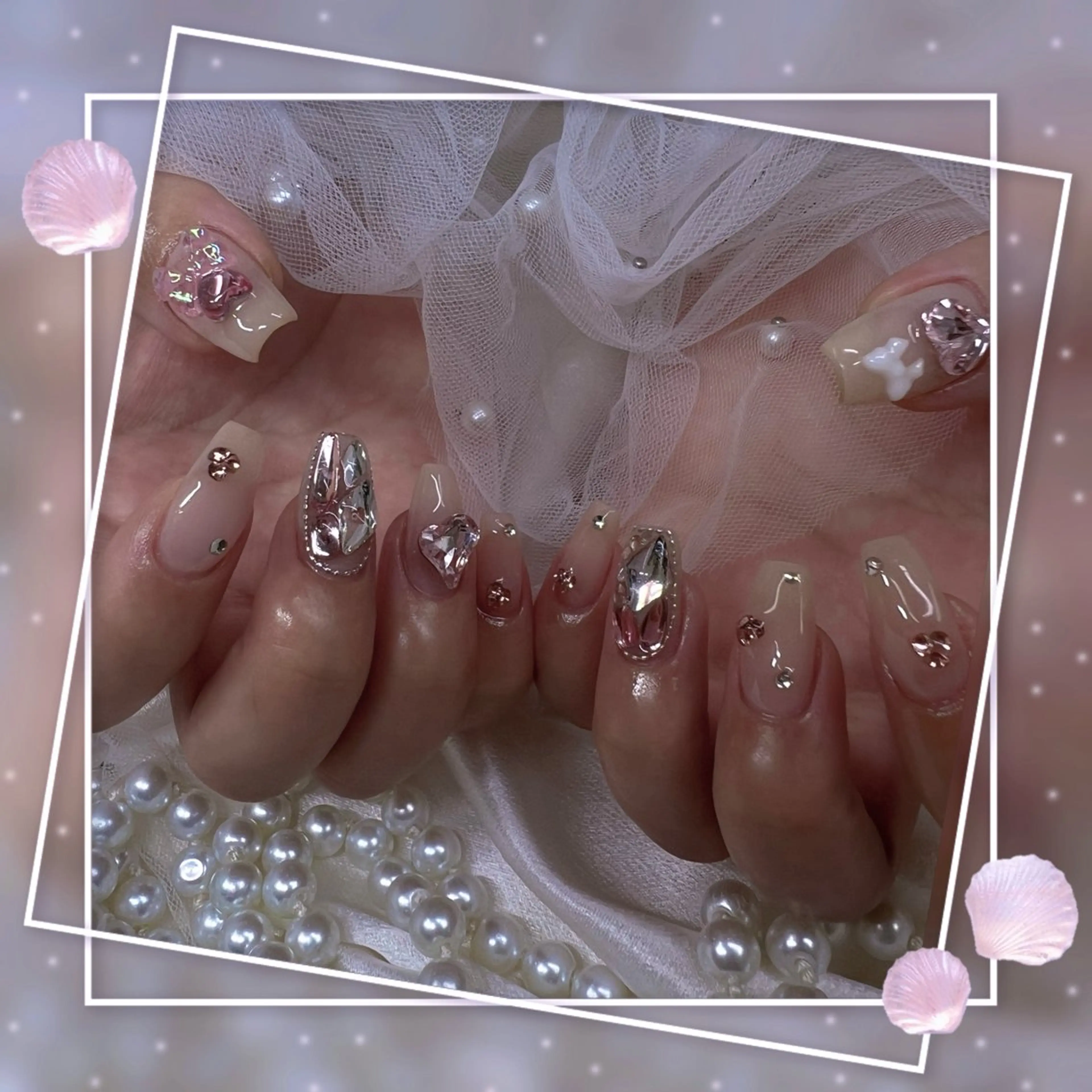 ネイル チークネイル ガーリー グラデーション マグネットネイル ピンク ハンドネイル ハンドケア Chill Nailsalonのネイルデザイン