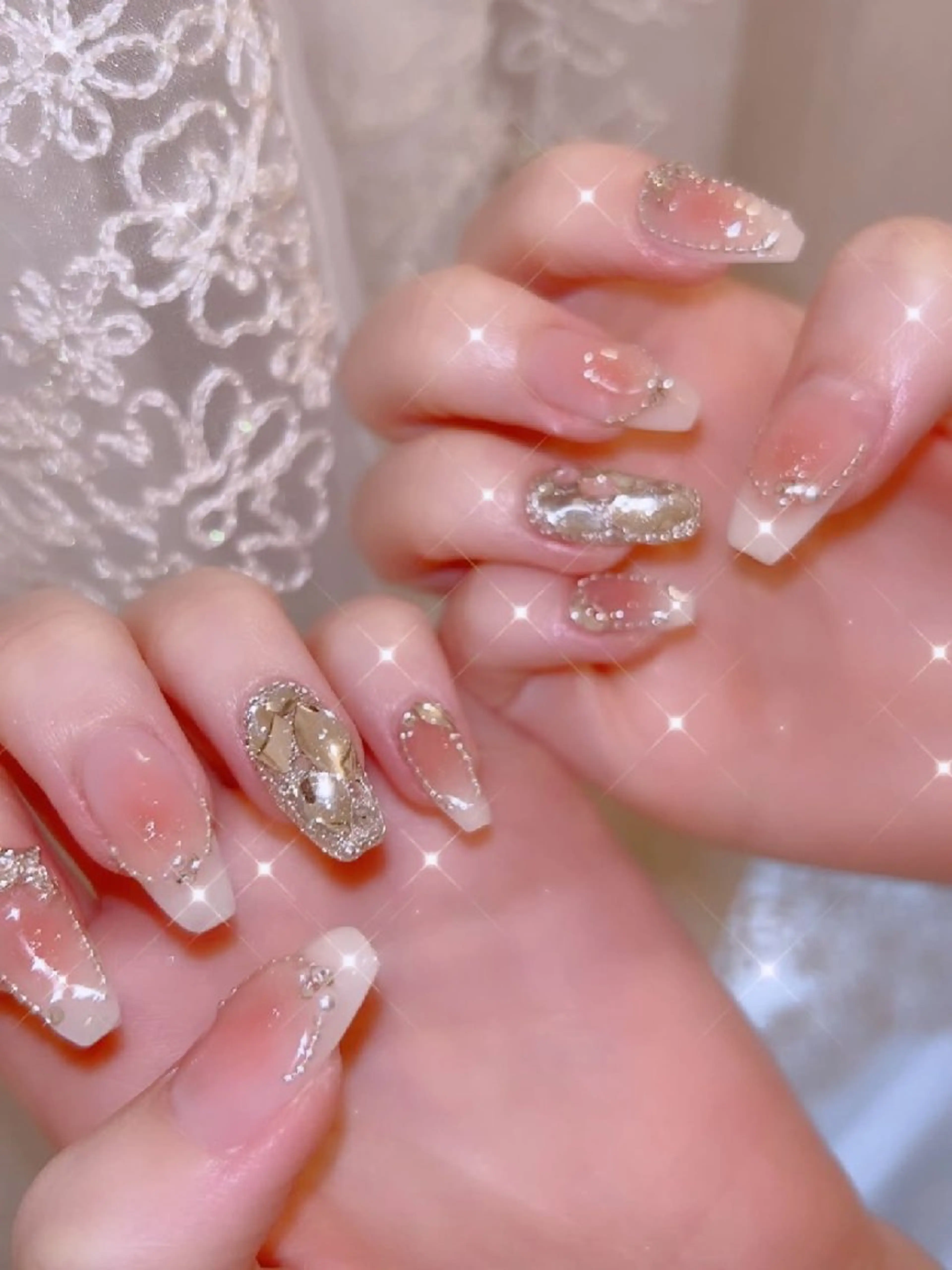 ネイル 長さ出し ジェルネイル 韓国ネイル マグネットネイル ニュアンスネイル ハンドネイル I LOVE ME  NAIL.｡.:*♡のネイルデザイン
