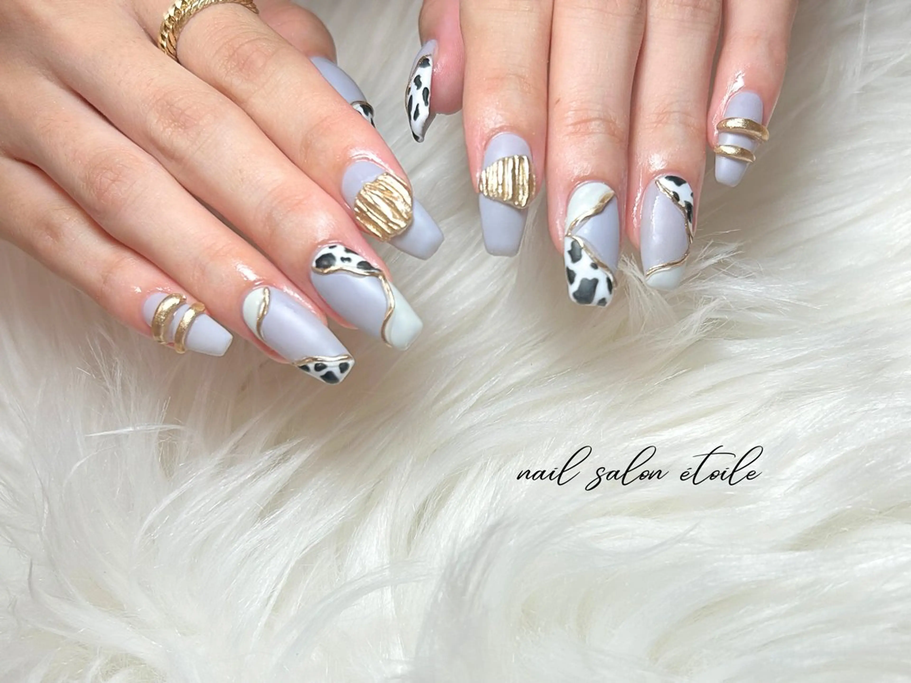 ネイル ロングネイル マットネイル 持ち込み 冬ネイル ハンドネイル nail salon étoileのネイルデザイン