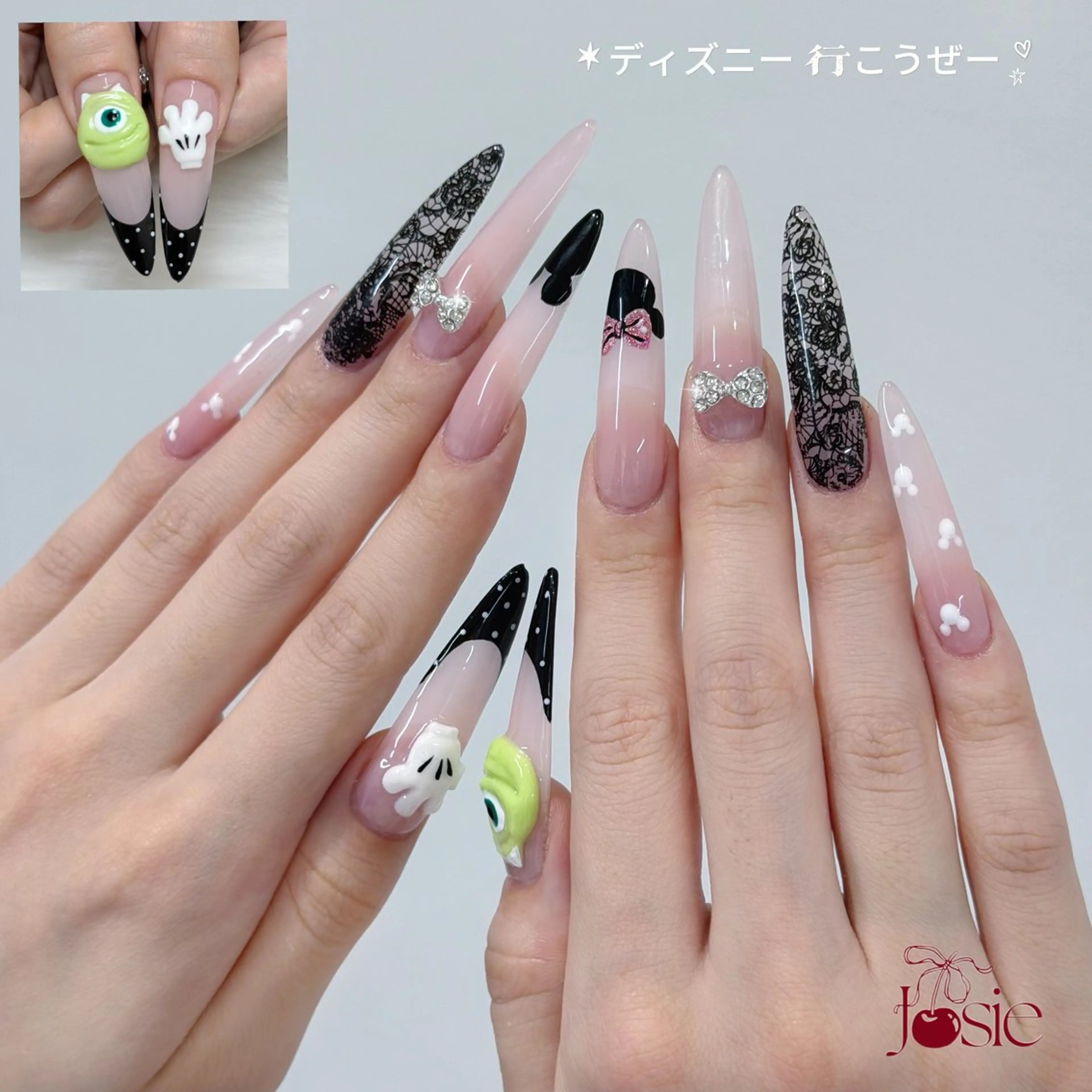 ネイル キラキラネイル 韓国ネイル ロングネイル ワンホンネイル ハンドネイル Josie nail salonのネイルデザイン
