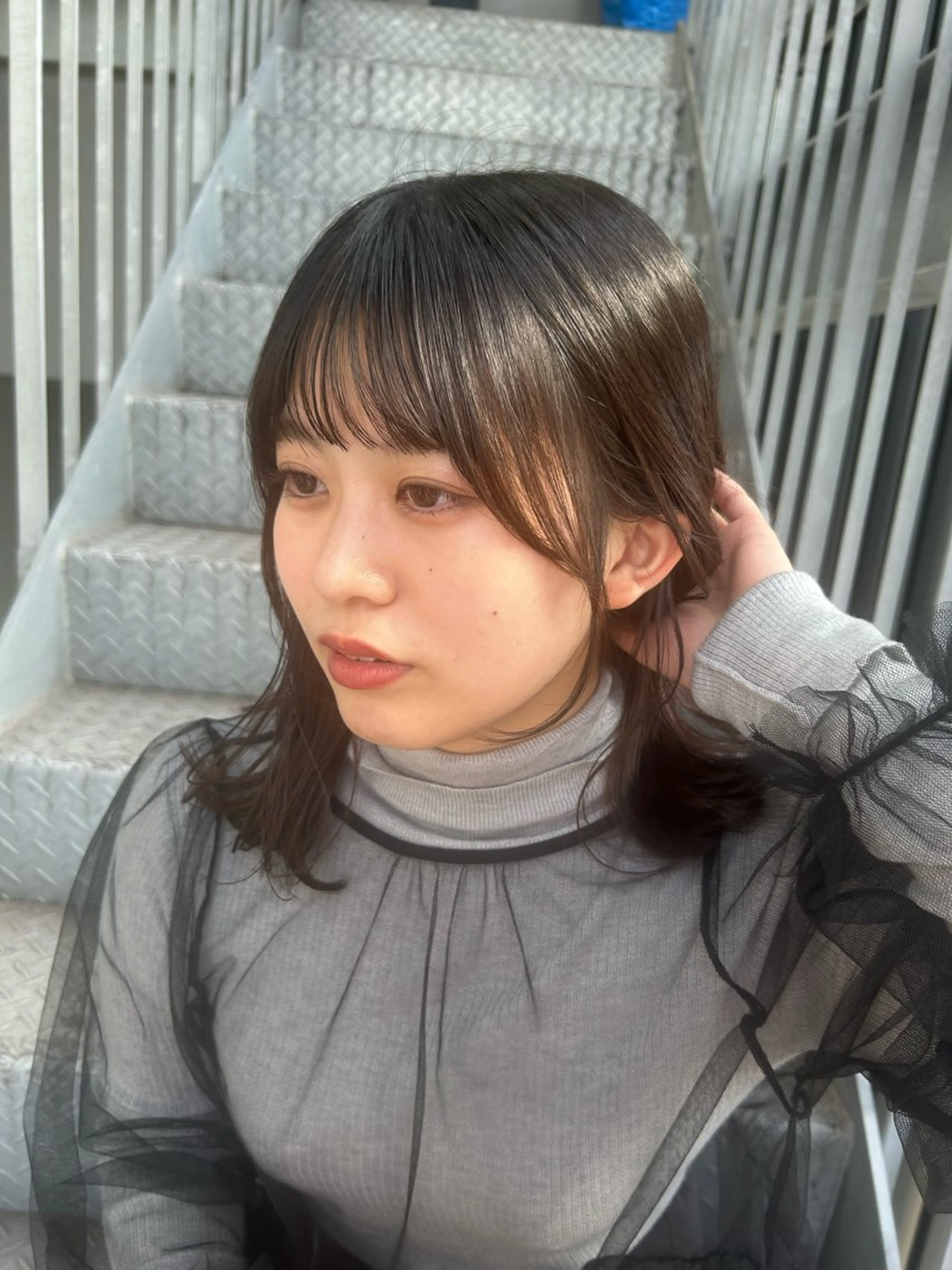 ミディアム カラー デザインカット 似合わせカット VISUALIST所属・小倉/レイヤー/ 顔周りカット/naoのヘアスタイル