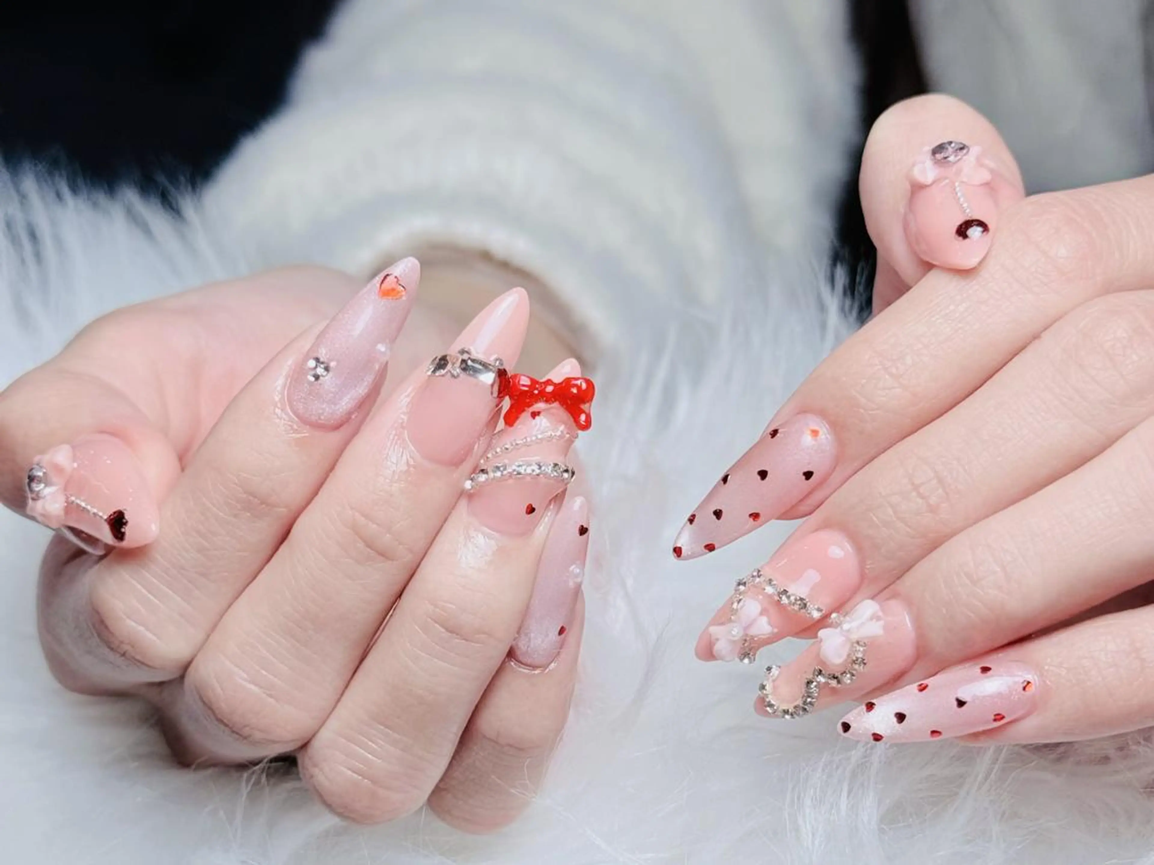 ネイル 長さ出し グラデーション 卒業式 キラキラネイル マグネットネイル YUNA Belle Nail 池袋のネイルデザイン