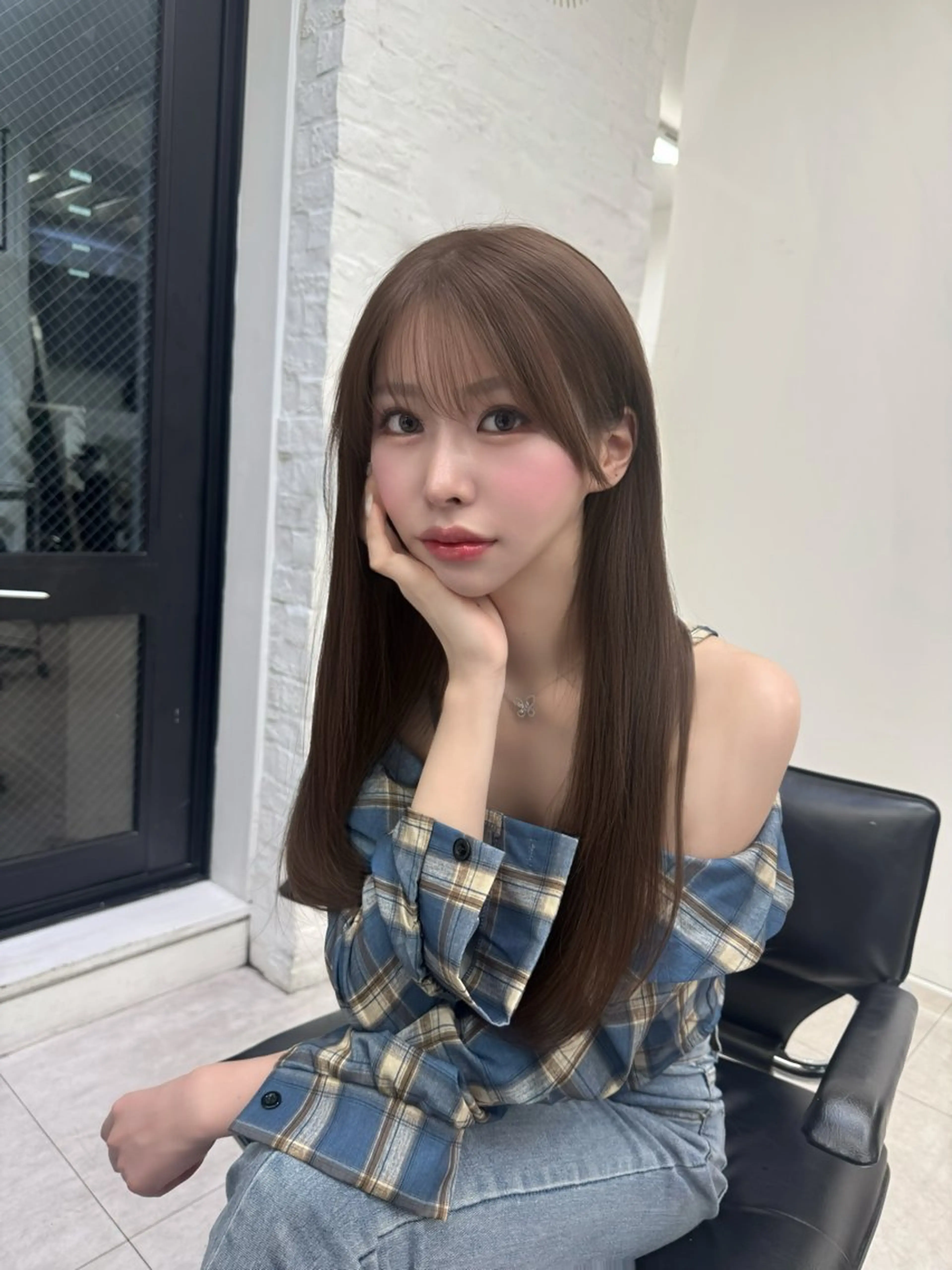 ロング カラー カット ヘアカラー 高島大登/顔周り /レイヤーカットのヘアスタイル