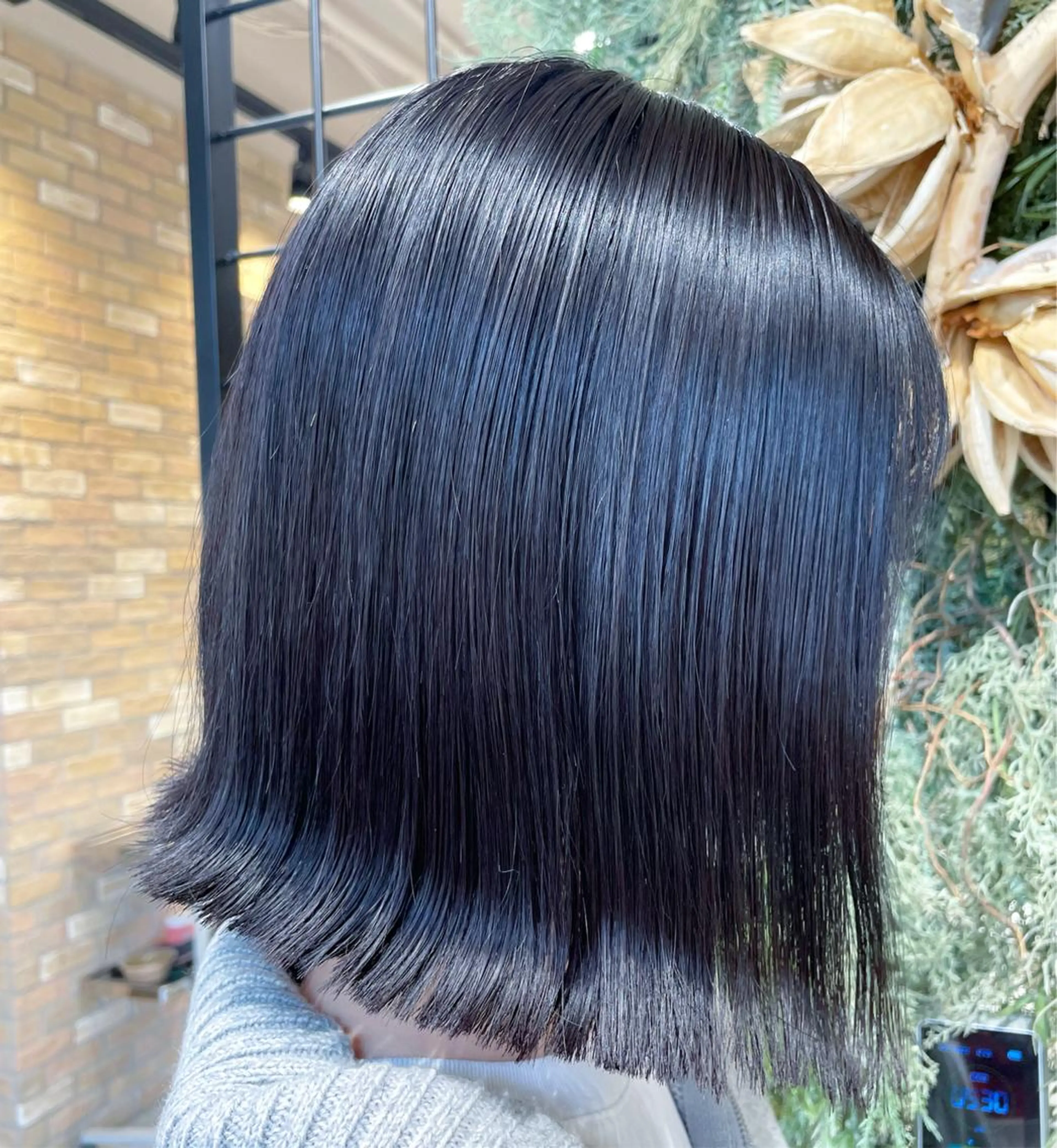 ミディアム カラー ネイル 黒髪 ブルーカラー ブルーブラック ブルー 韓国マツエク/まつパ 🎀misaki🎀のマツエク・マツパデザイン