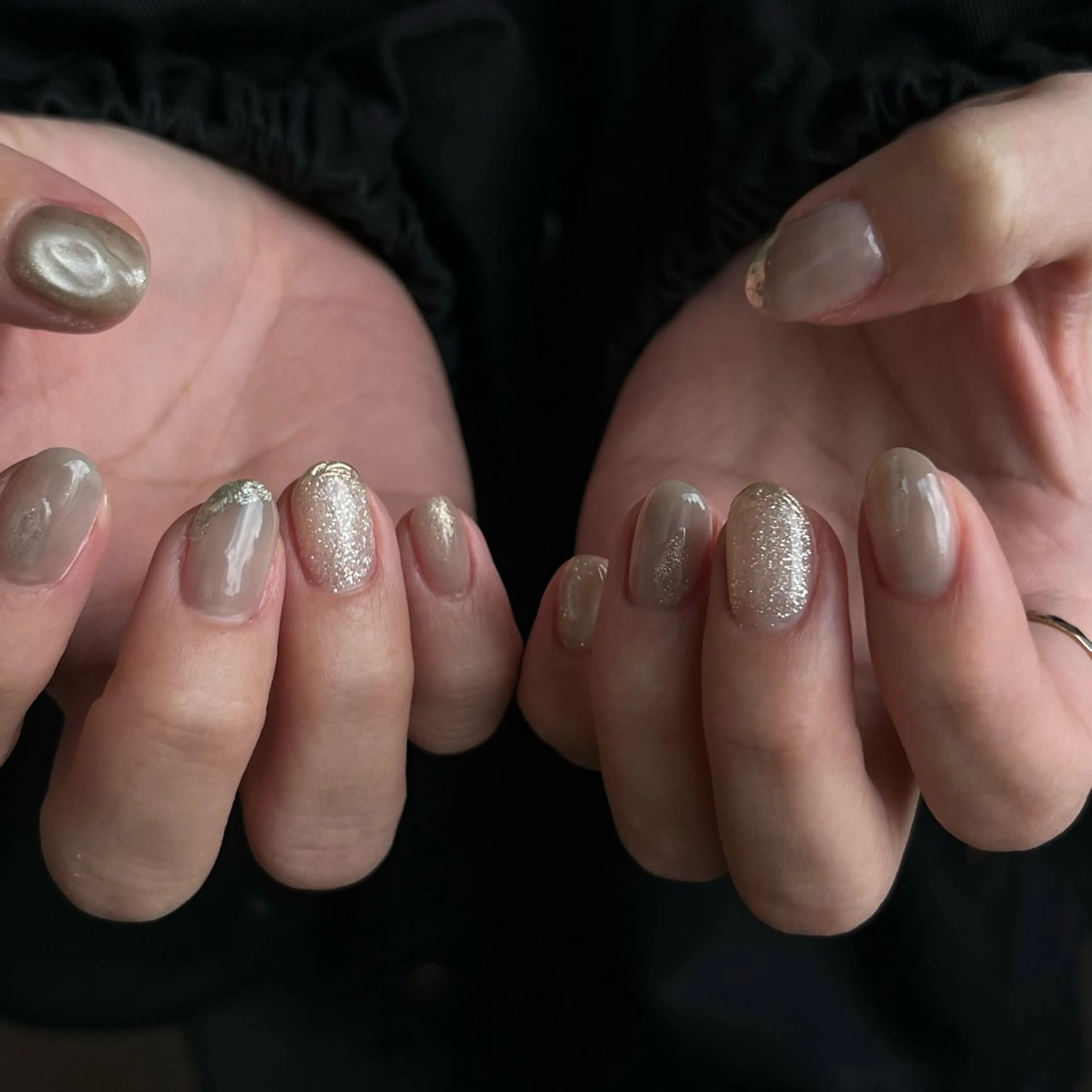 ネイル ハンドネイル Ray. ちゅるん系ニュアンスのネイルデザイン