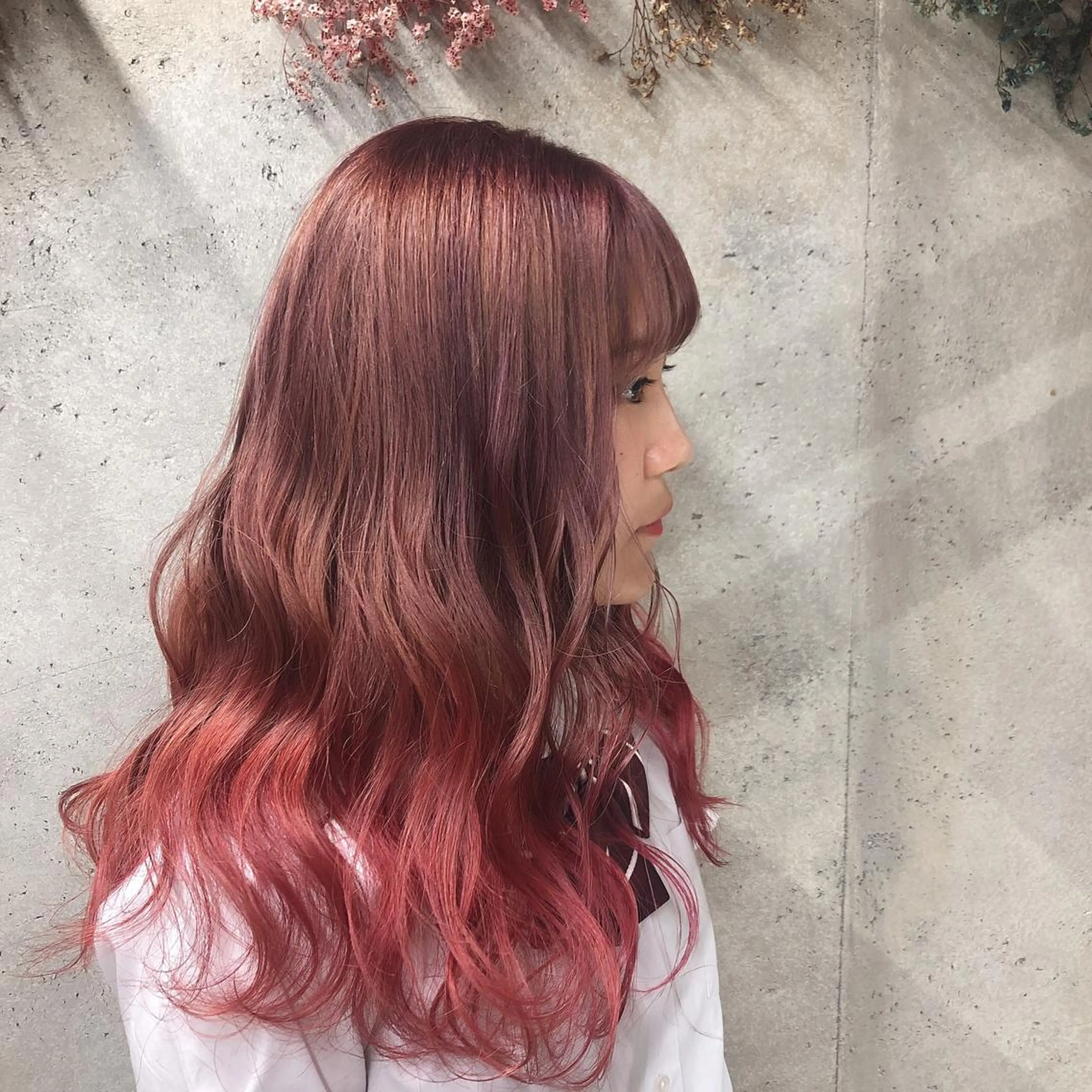 ロング カラー ブリーチ グラデーションカラー ピンクカラー wakana 【ブリーチカラー】のヘアスタイル