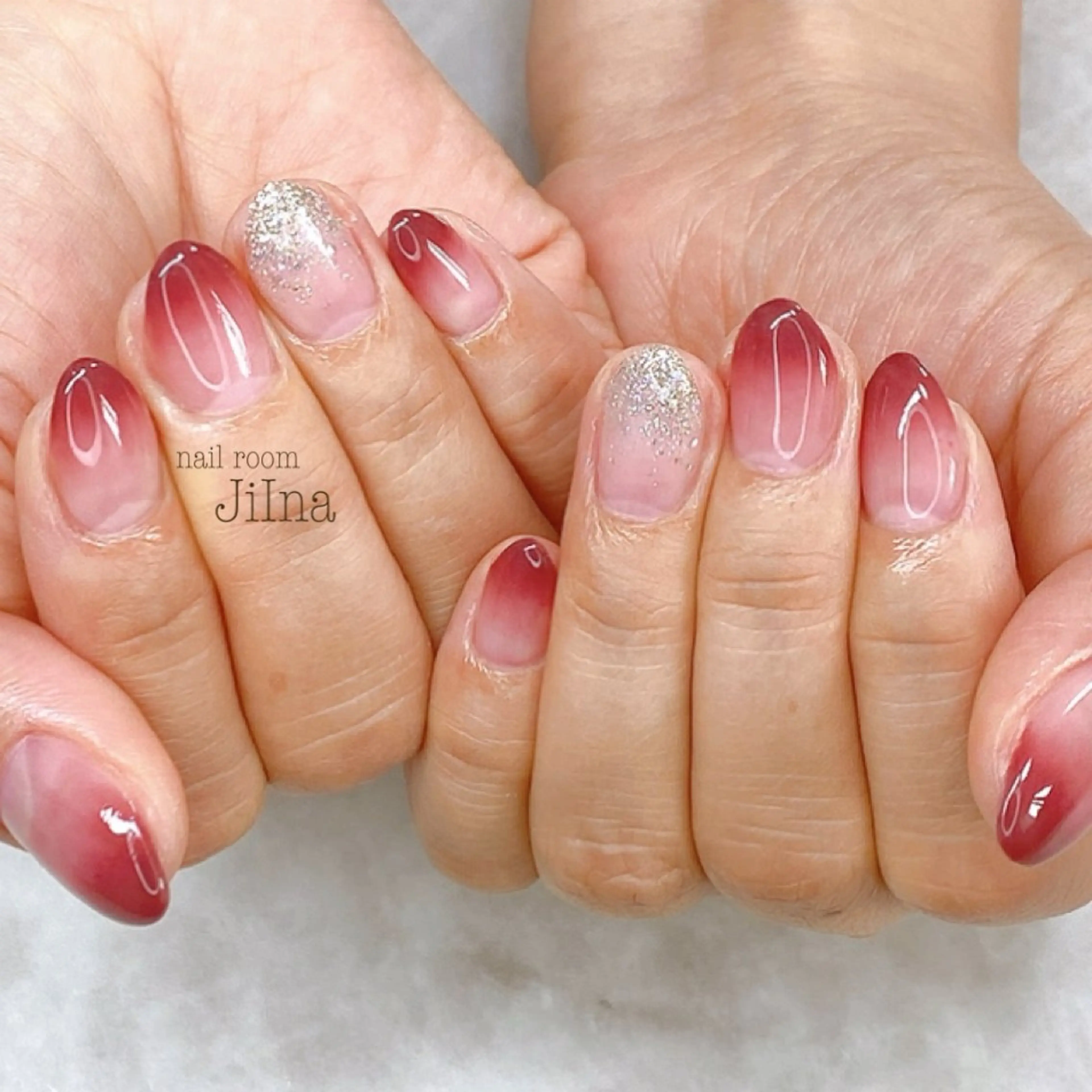 ネイル ラメ(グリッター) ラメグラデーション JiIna nailのネイルデザイン