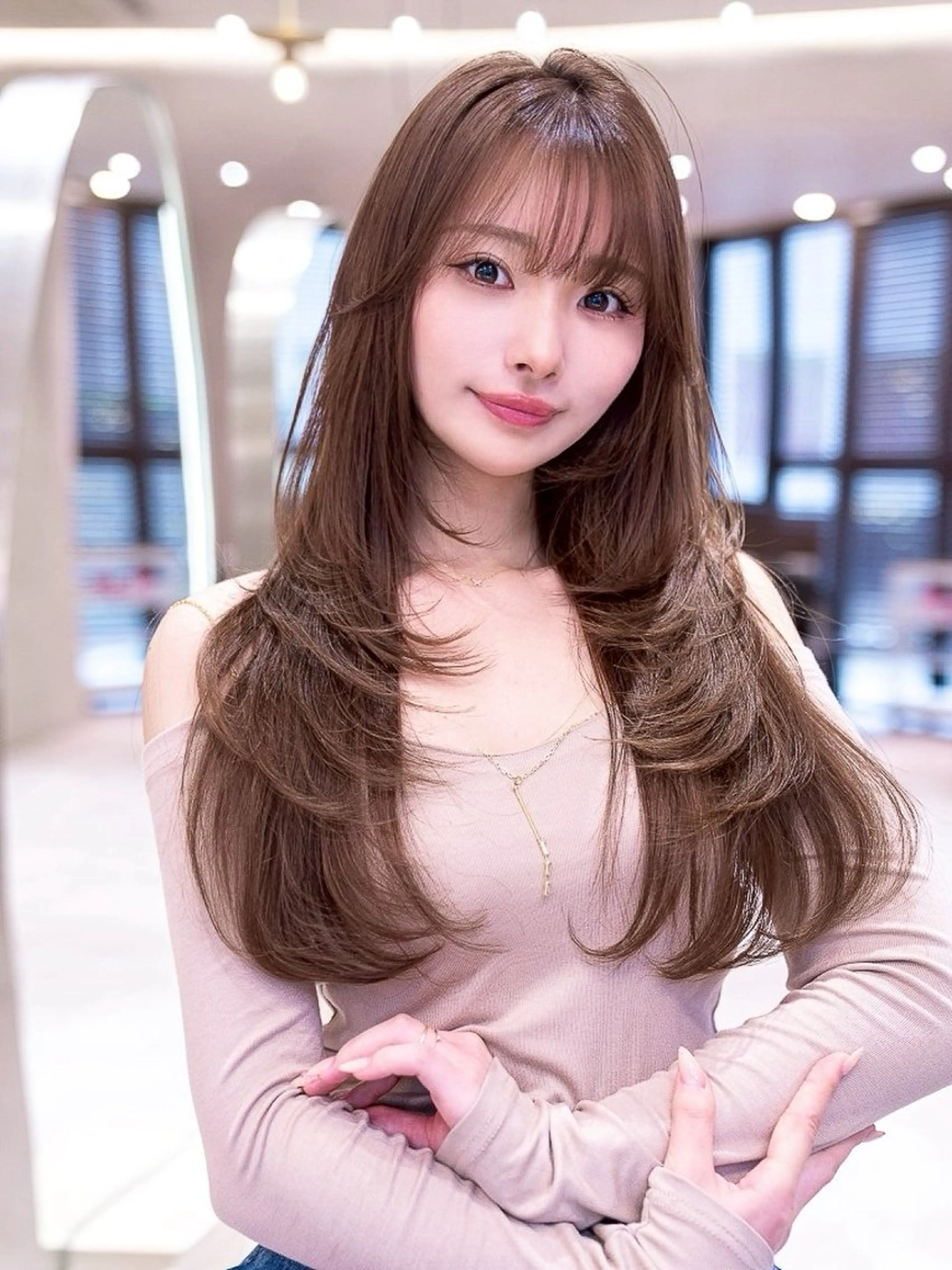 ロング カラー カット ヘアカラー トリートメント 渋谷🎀透明感カラー レイヤー/mikuのヘアスタイル