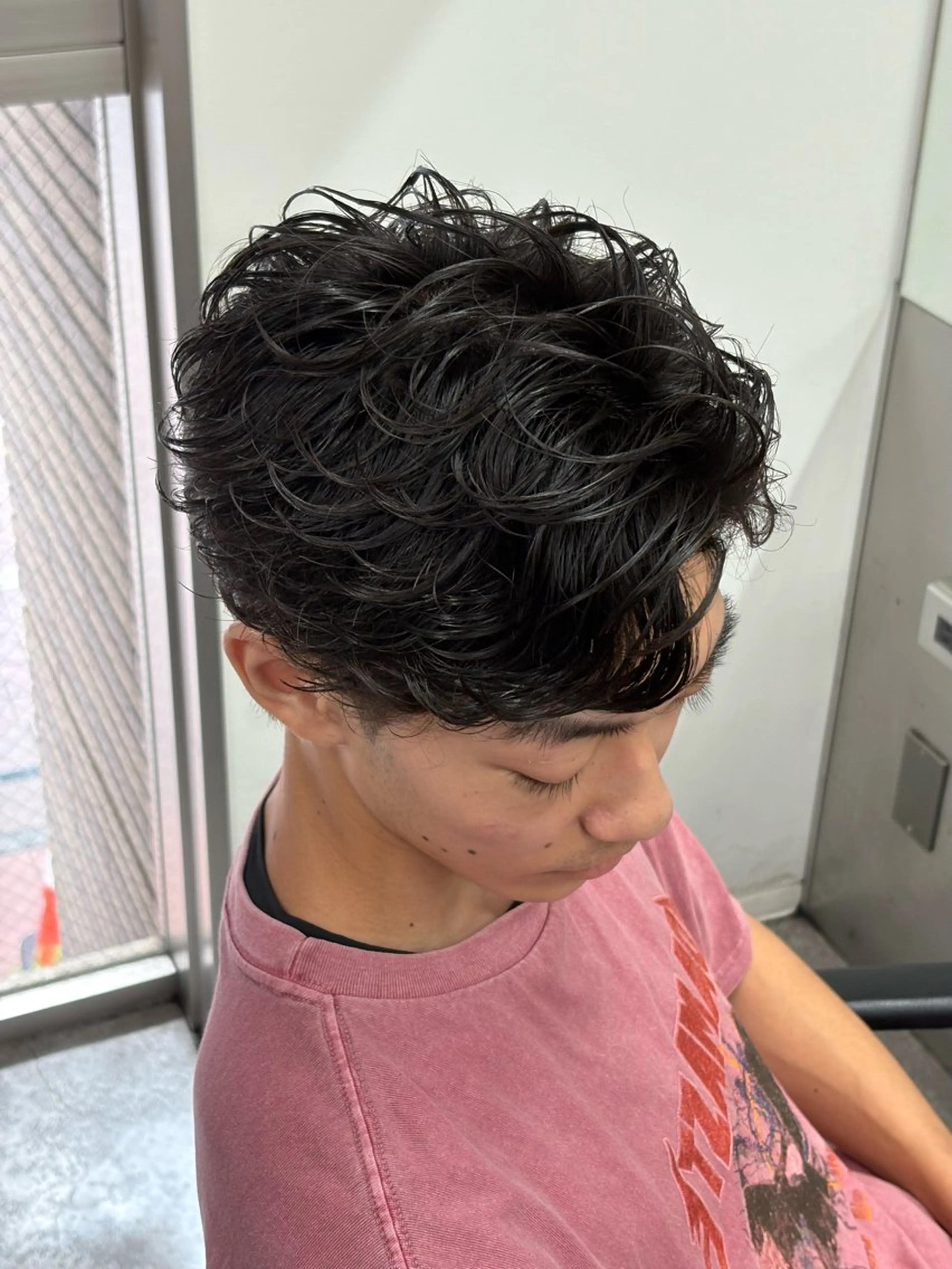 ショート カラー パーマ メンズ カット パーマ トリートメント ヘアセット メンズパーマ特化 🔥韓国ヘア職人🔥のヘアスタイル