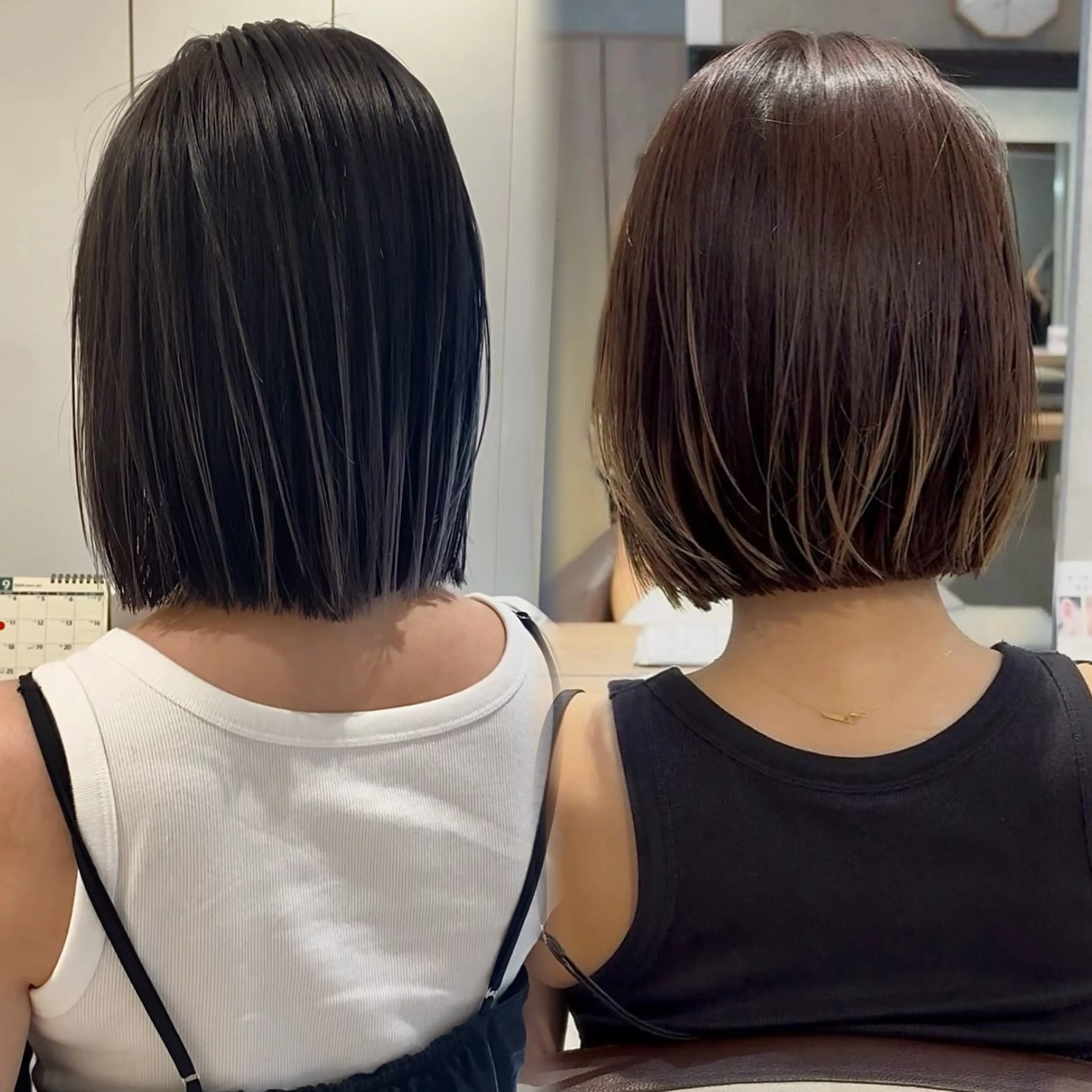 ショート カラー カット ヘアカラー トリートメント 細めハイライト🩶 ボブ/レイヤーカットのヘアスタイル