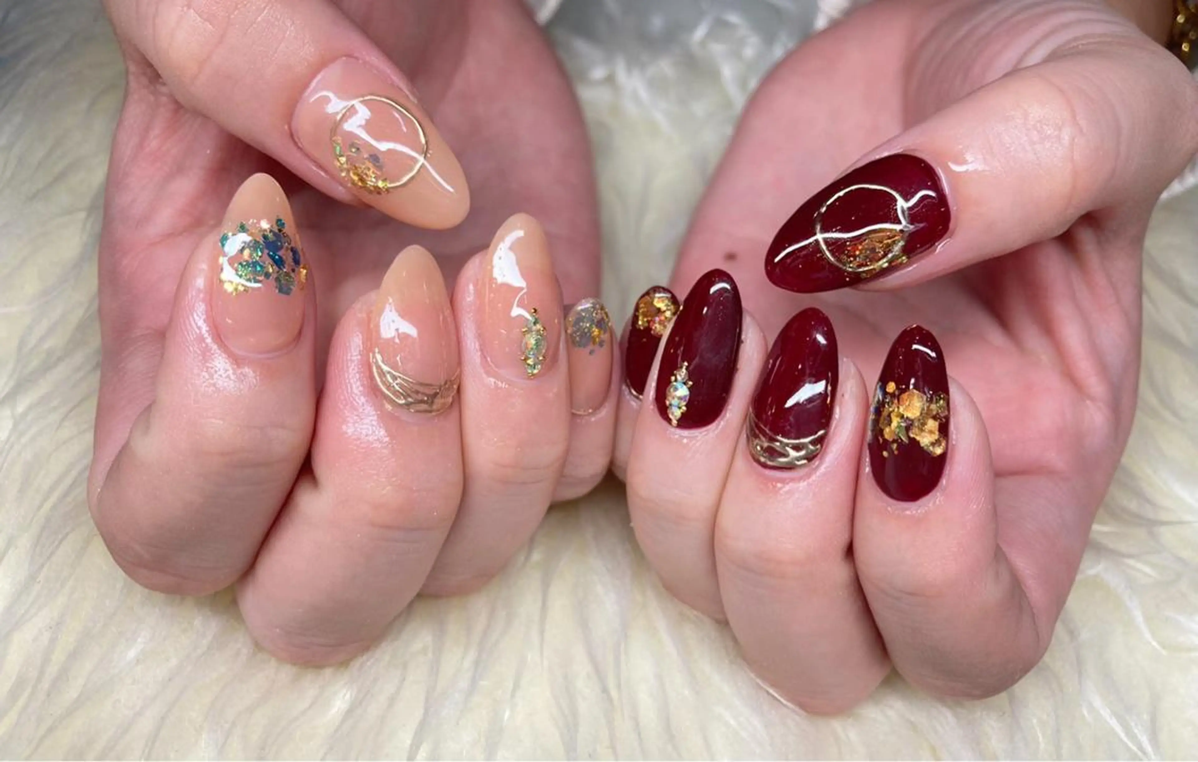ネイル ジェルネイル パラジェル バレンタイン 冬ネイル Nail&eye Belire 新宿のネイルデザイン