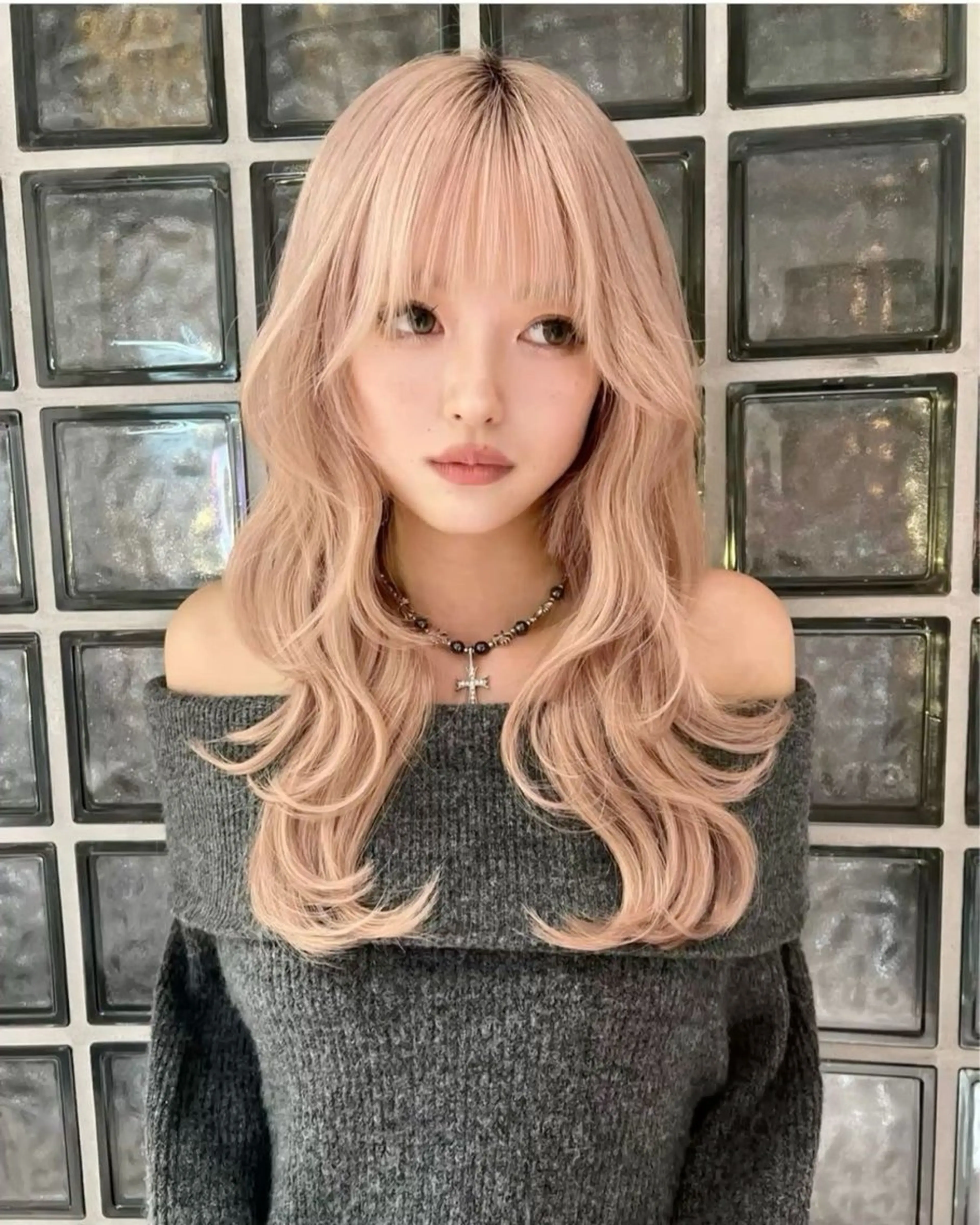 ロング カラー ヘアカラー 🇰🇷韓国レイヤー ハイトーン/暖色のヘアスタイル