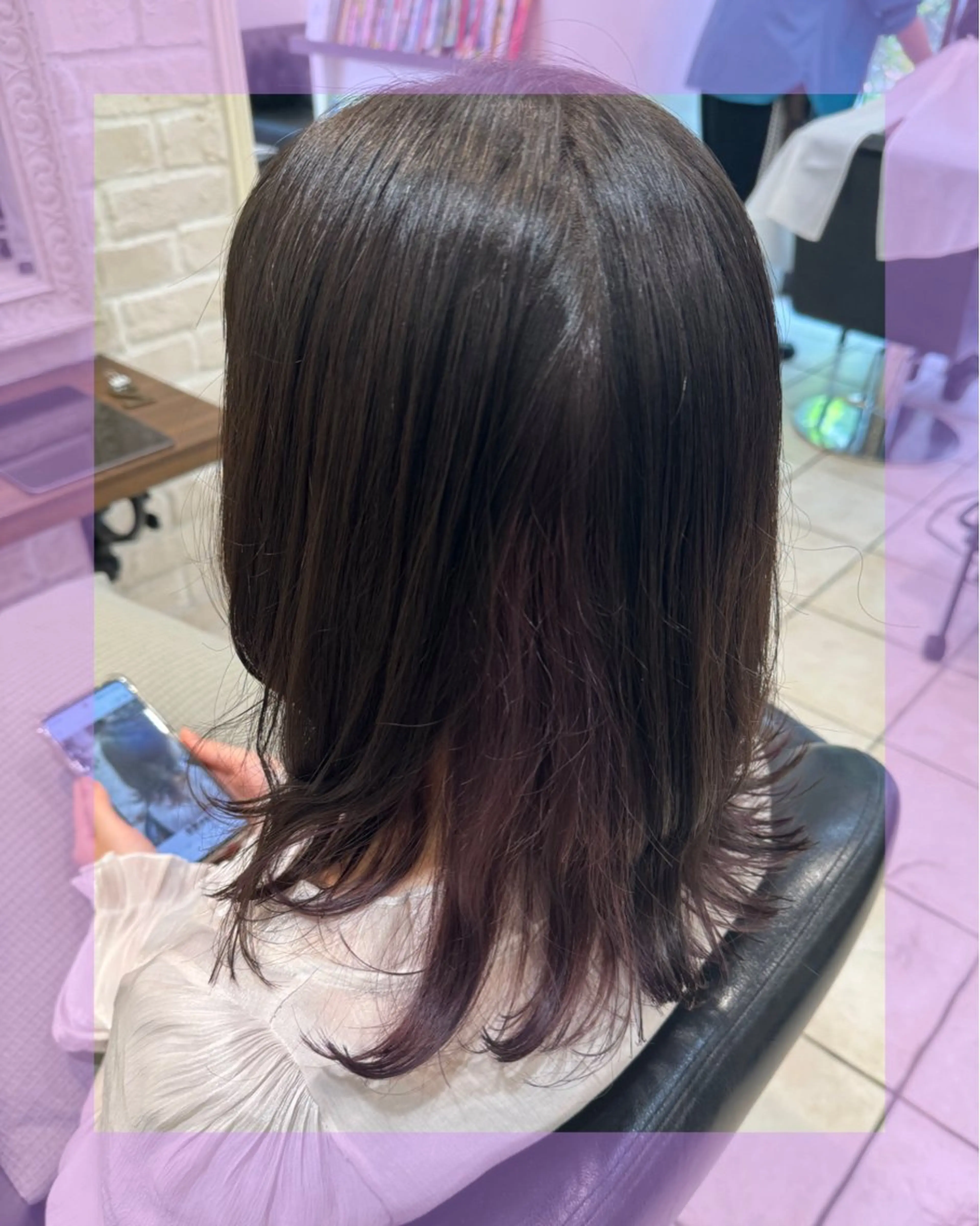 セミロング カラー ヘアアレンジ 透明感カラー グレージュ ブリーチ♡メンズ マッシュ♡MIUのヘアスタイル