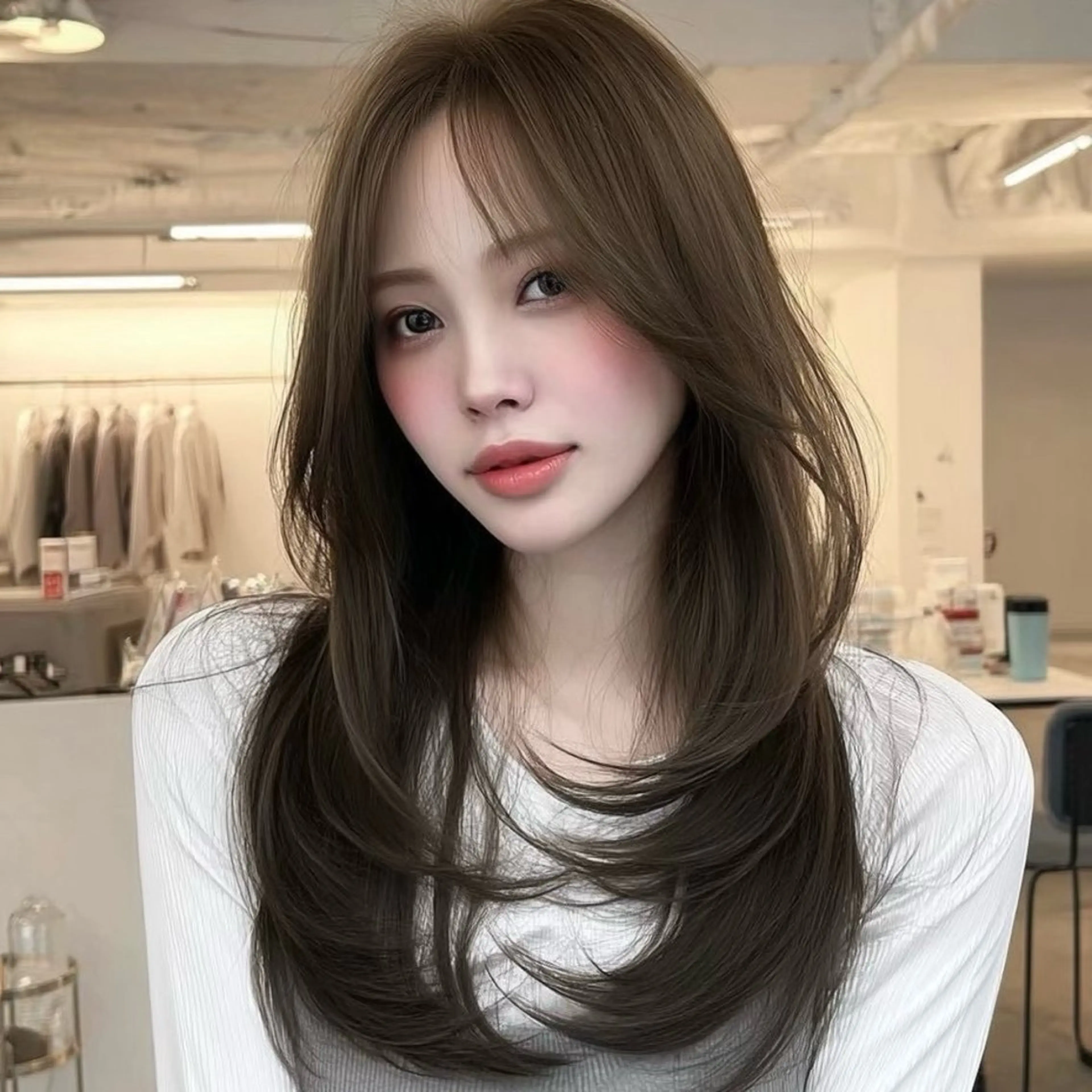 ロング 髪質改善 韓国風ヘア トリートメント hina/艶カラー/ 縮毛矯正/梅田のヘアスタイル