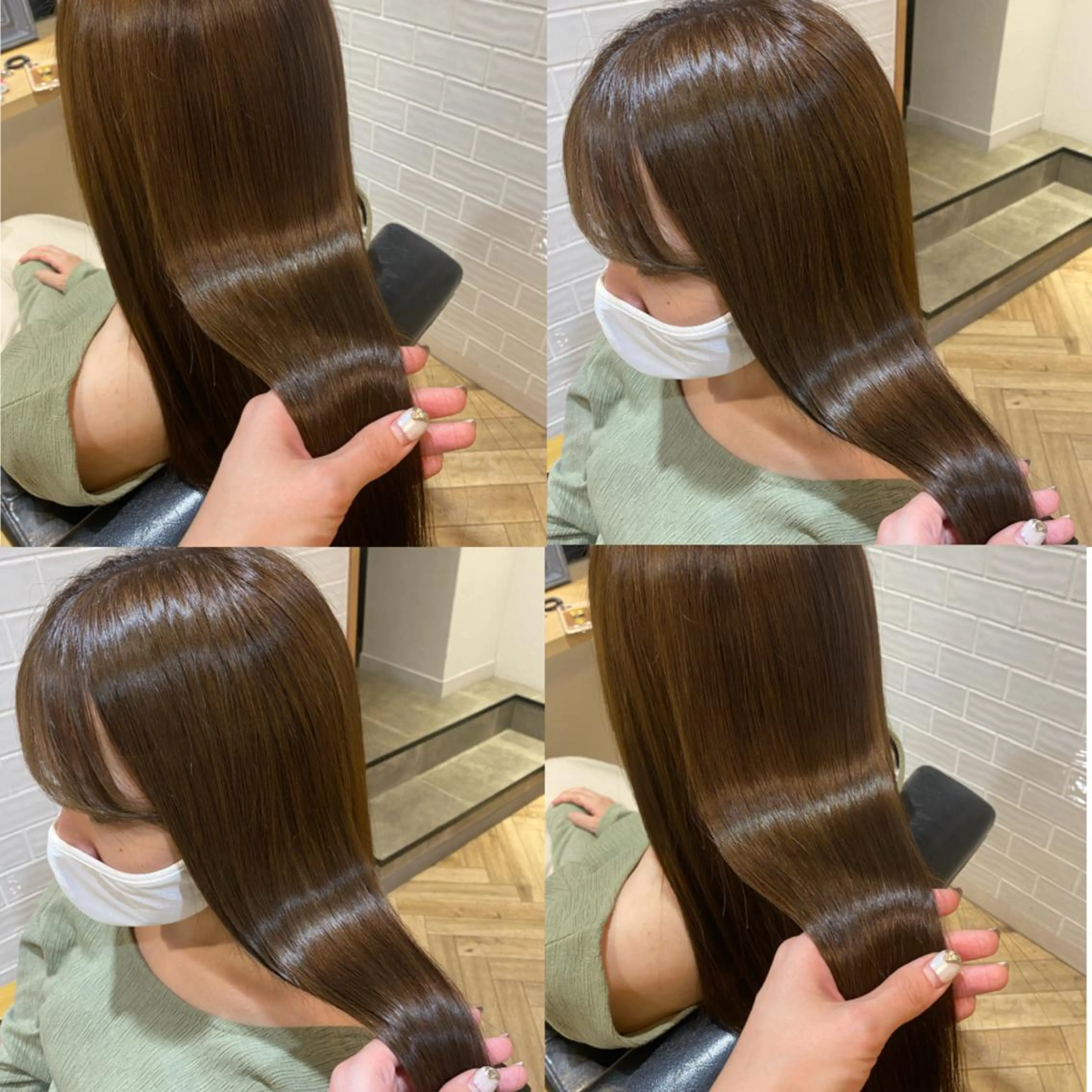 ロング カラー アッシュ 艶カラー/韓国顔周り 🎀mamiのヘアスタイル