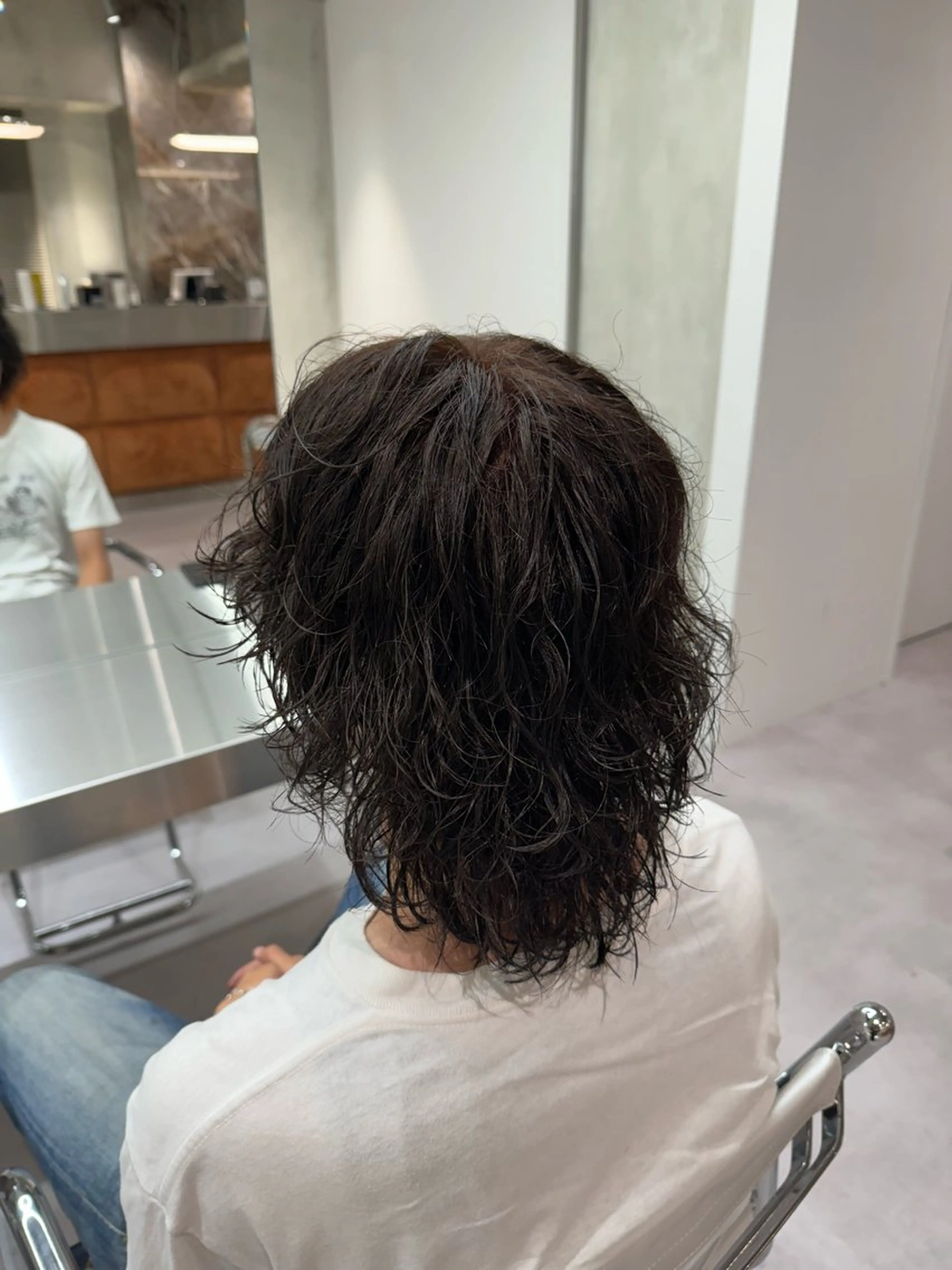 カラー パーマ メンズ ブラウンカラー ダークブラウン ブリーチ/パーマ特化 片平和寿のヘアスタイル