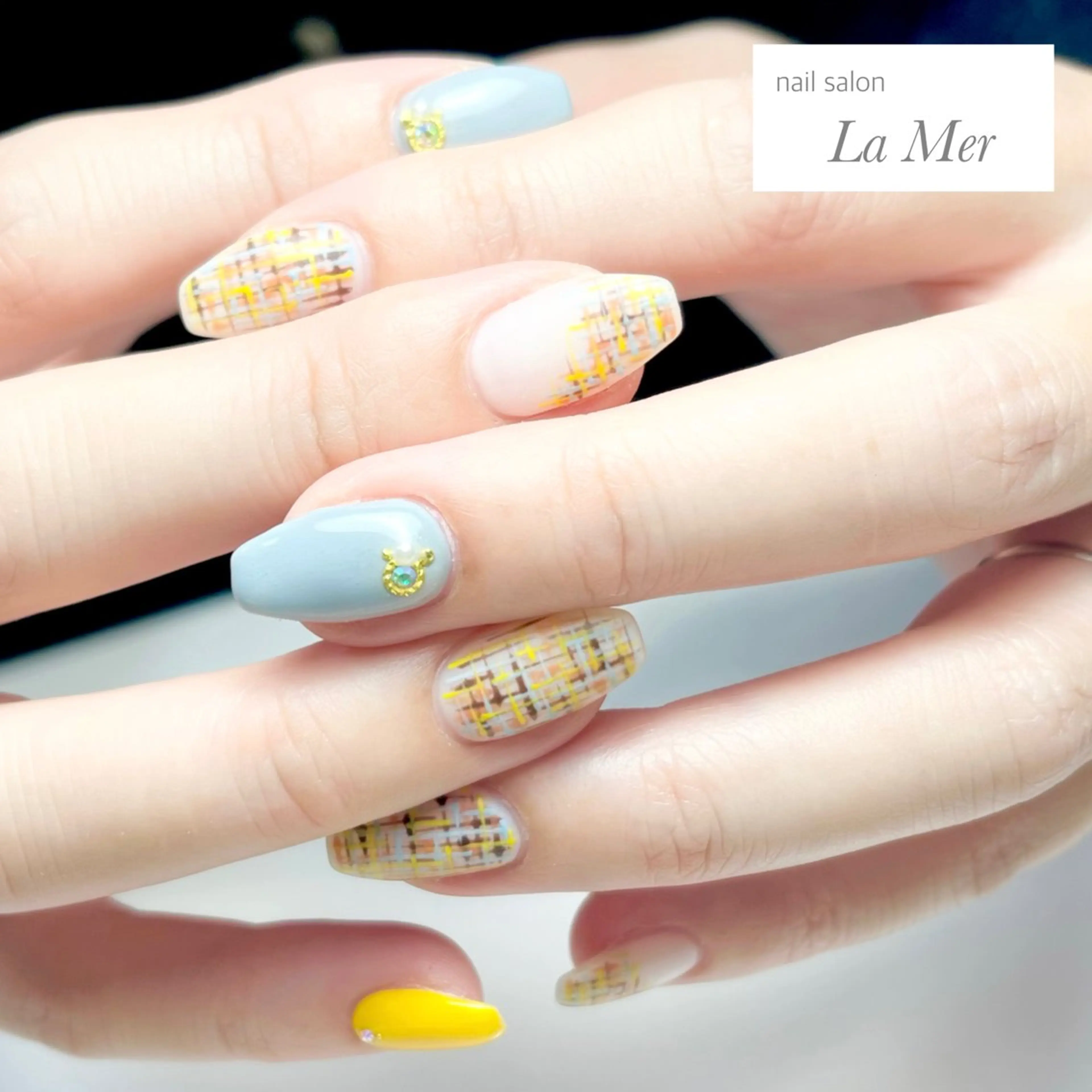 ネイル マットネイル ツイードネイル ハンドネイル nailsalon La Merのネイルデザイン