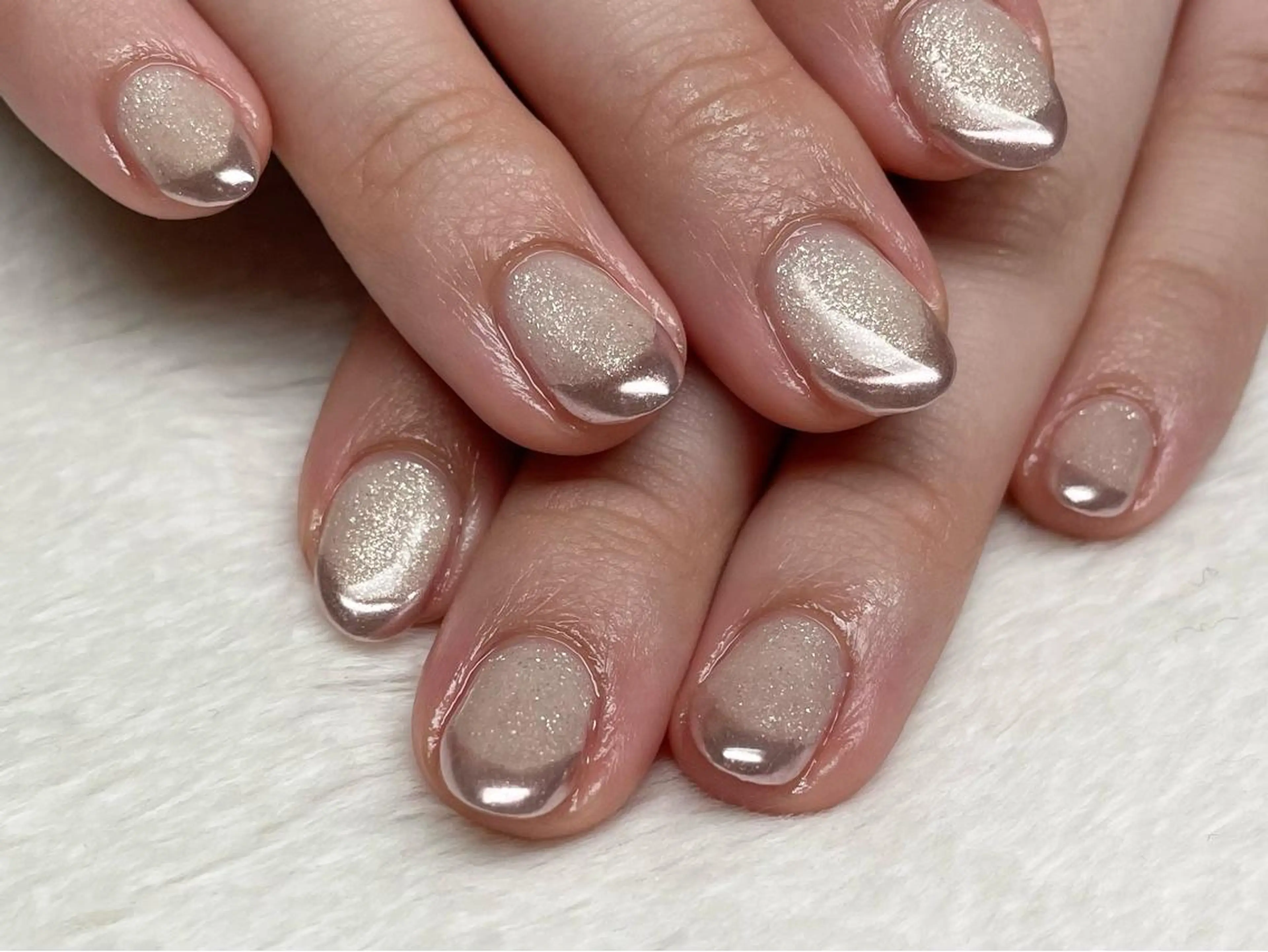 ネイル フレンチネイル ミラーネイル riri nail所属・riri-nail Rie Endoのネイルデザイン