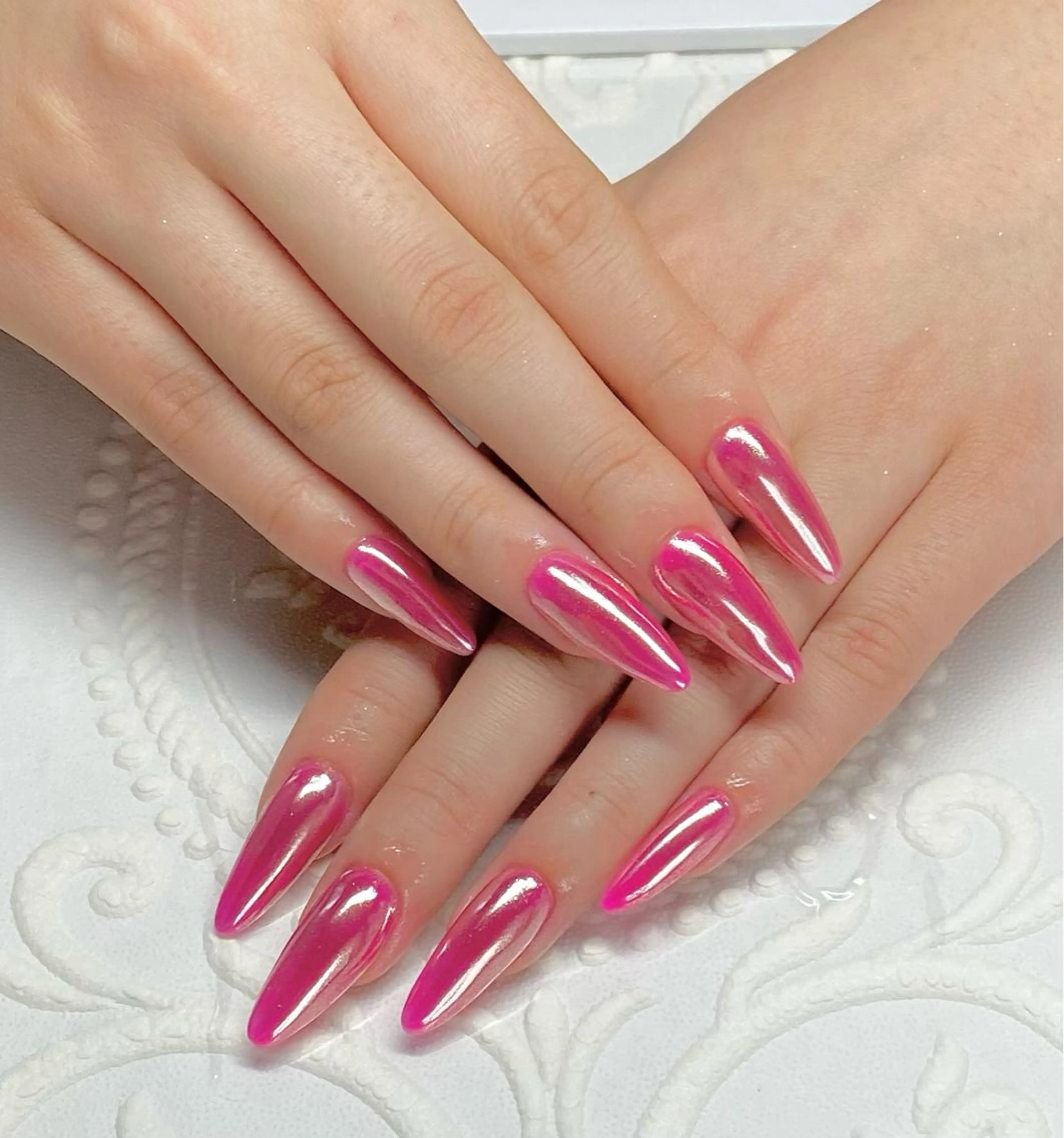 ロング ネイル ミラーネイル ハンドネイル lune nail_2017のその他イメージ