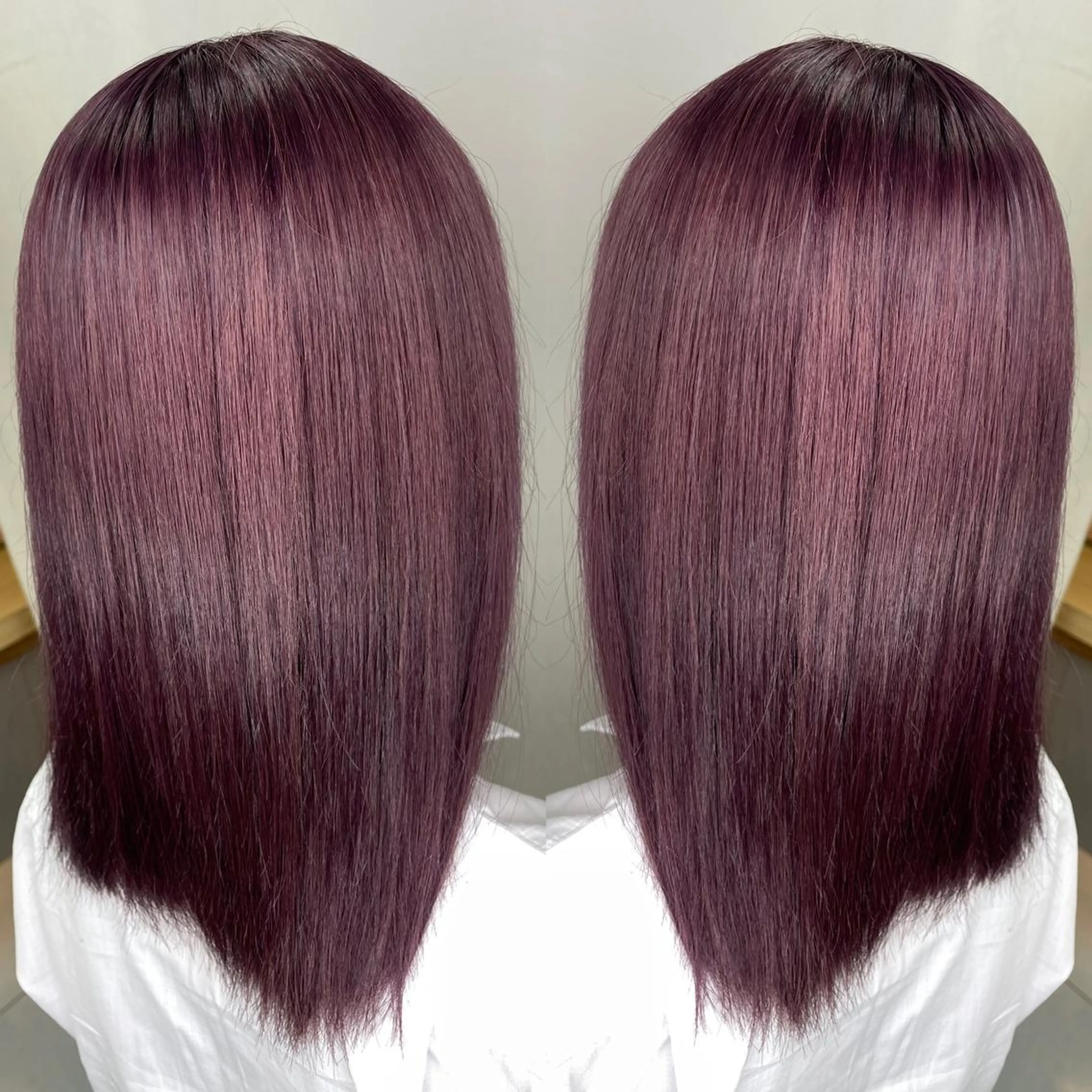 セミロング カラー 縮毛/レイヤー 韓国/橋口のヘアスタイル