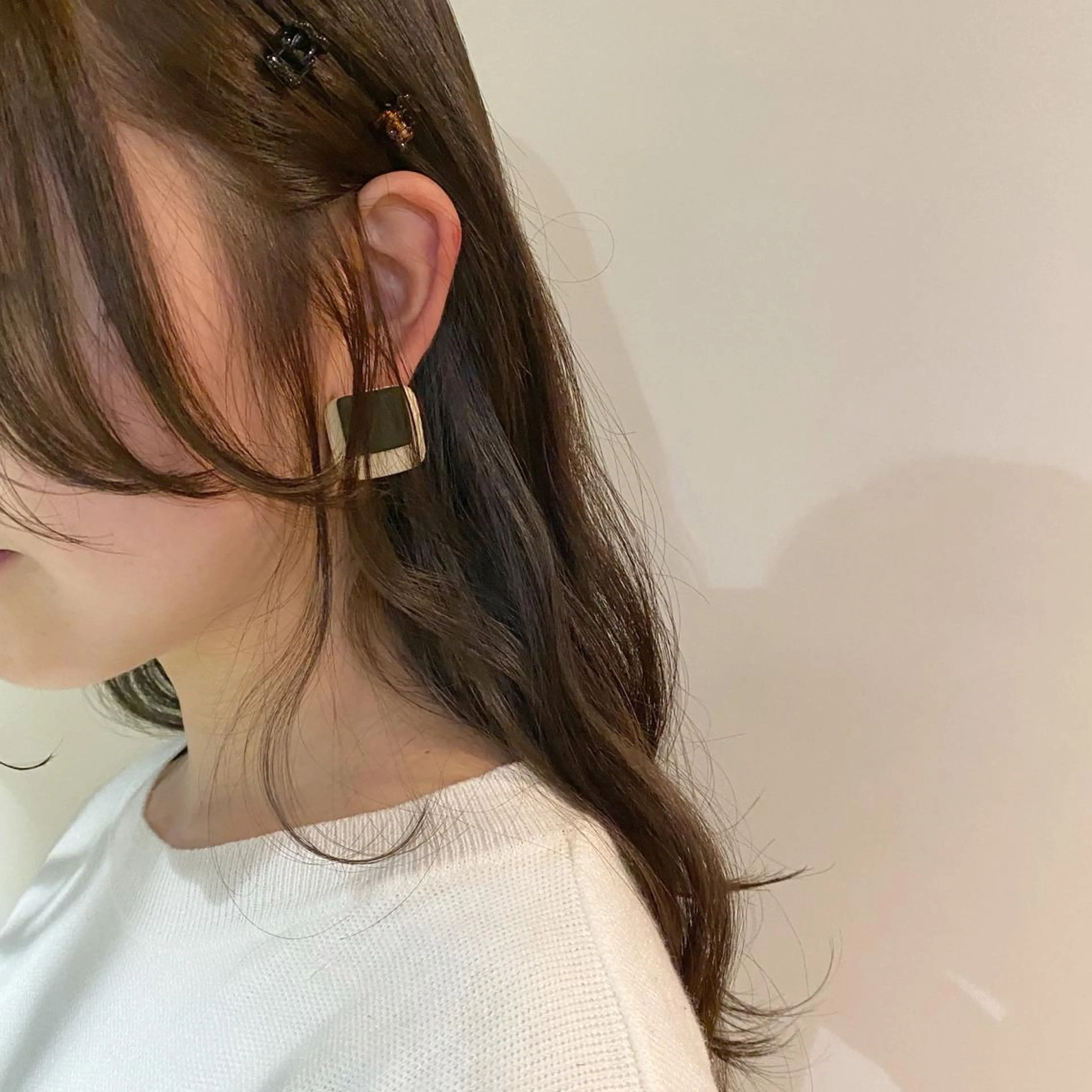 ロング カラー パーマ ヘアアレンジ オリーブグレー 簡単アレンジ GIVET (ジヴェ)所属・撮影モデル募集 🦋soemikaのヘアスタイル