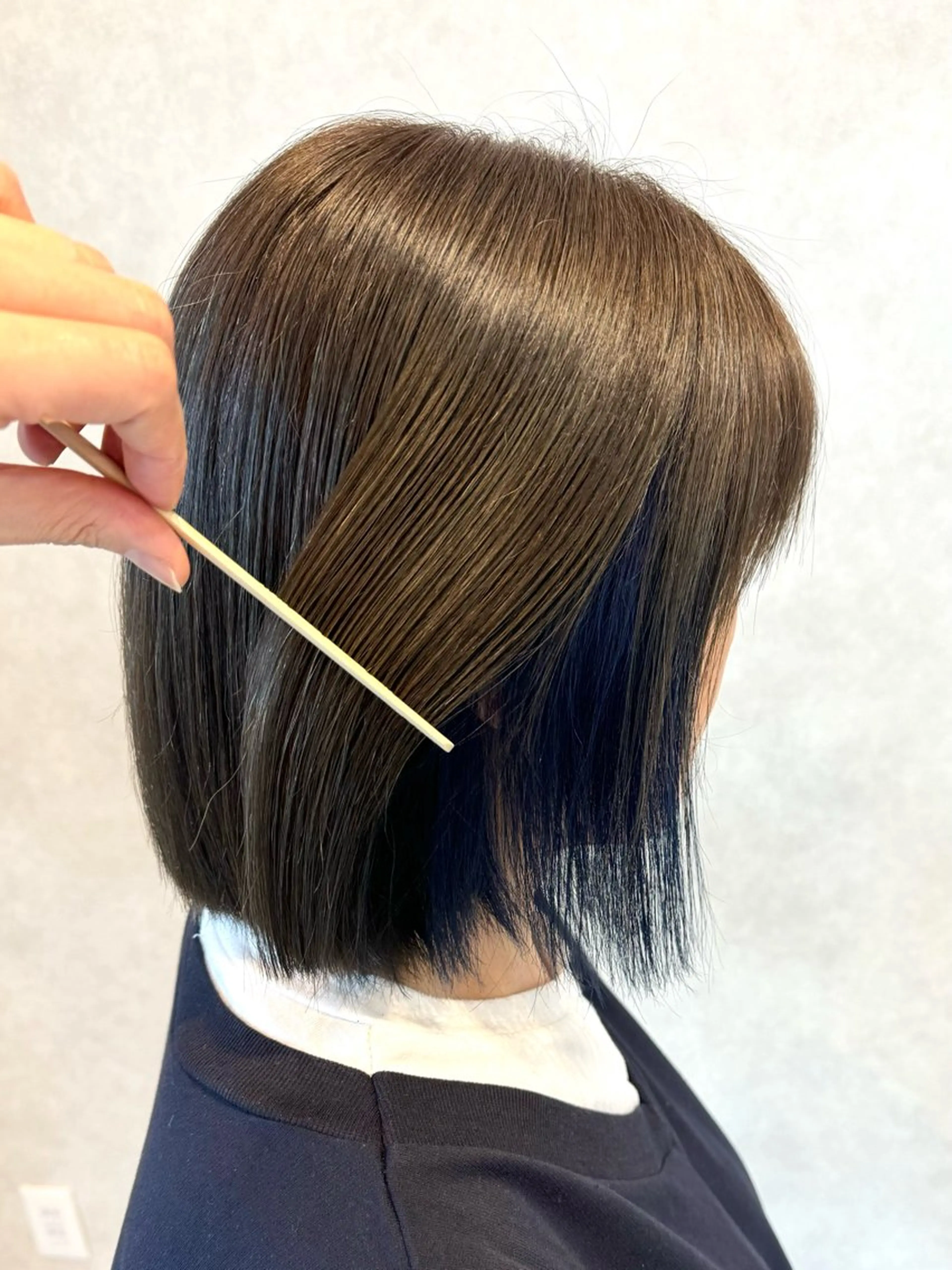 ショート カラー デザインカラー ネイビーカラー ボブ ボブインナー ヘアカラー トリートメント 美容室Plaser(プラセル)所属・YUKA .のヘアスタイル