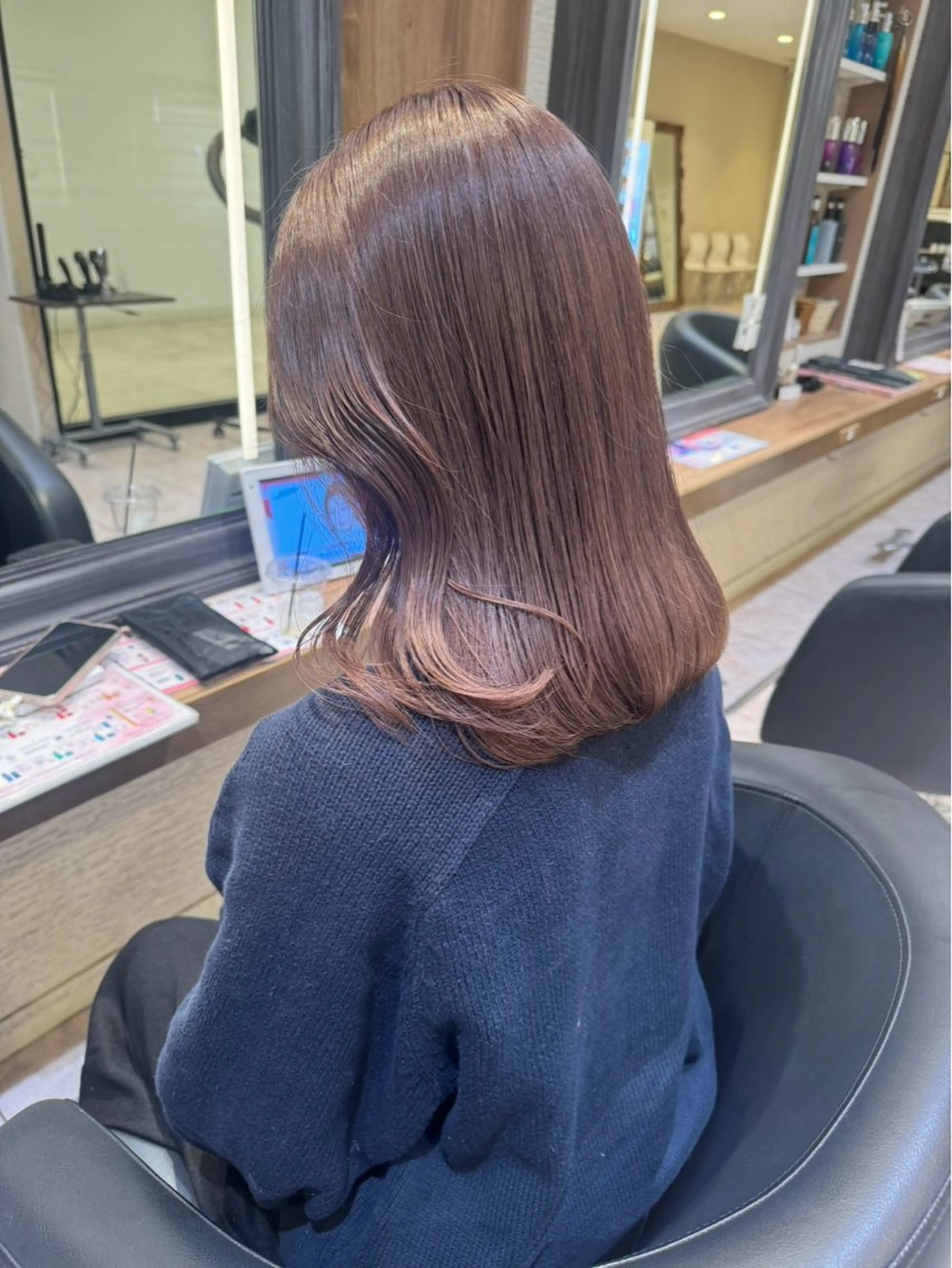 ミディアム カラー カット ヘアカラー 赤み消しカラー🌱 YUZUKI🫧のヘアスタイル