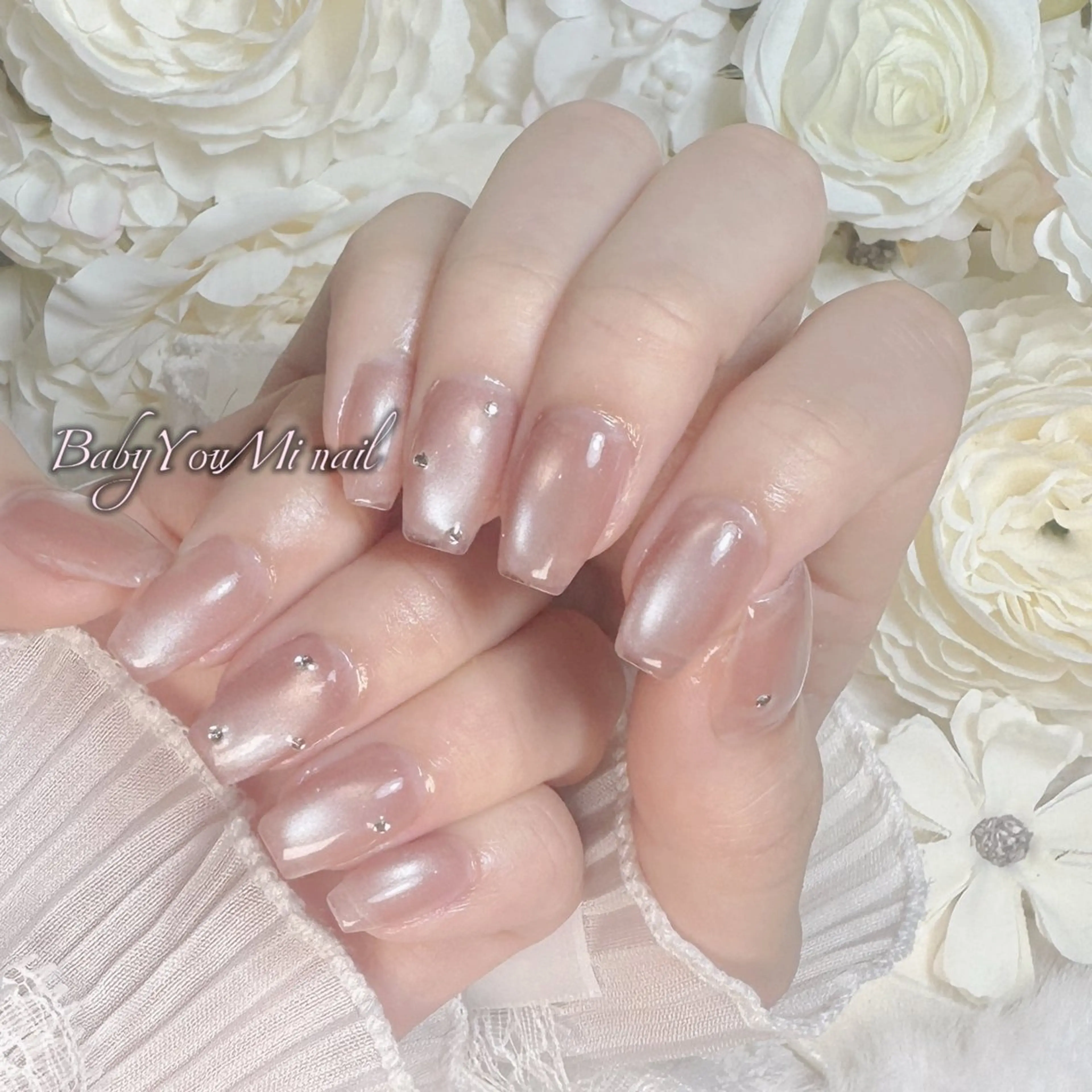 ネイル オーロラネイル 成人式 フットネイル フレンチネイル ジェルネイル ハンドネイル BabyYouMi nailのネイルデザイン