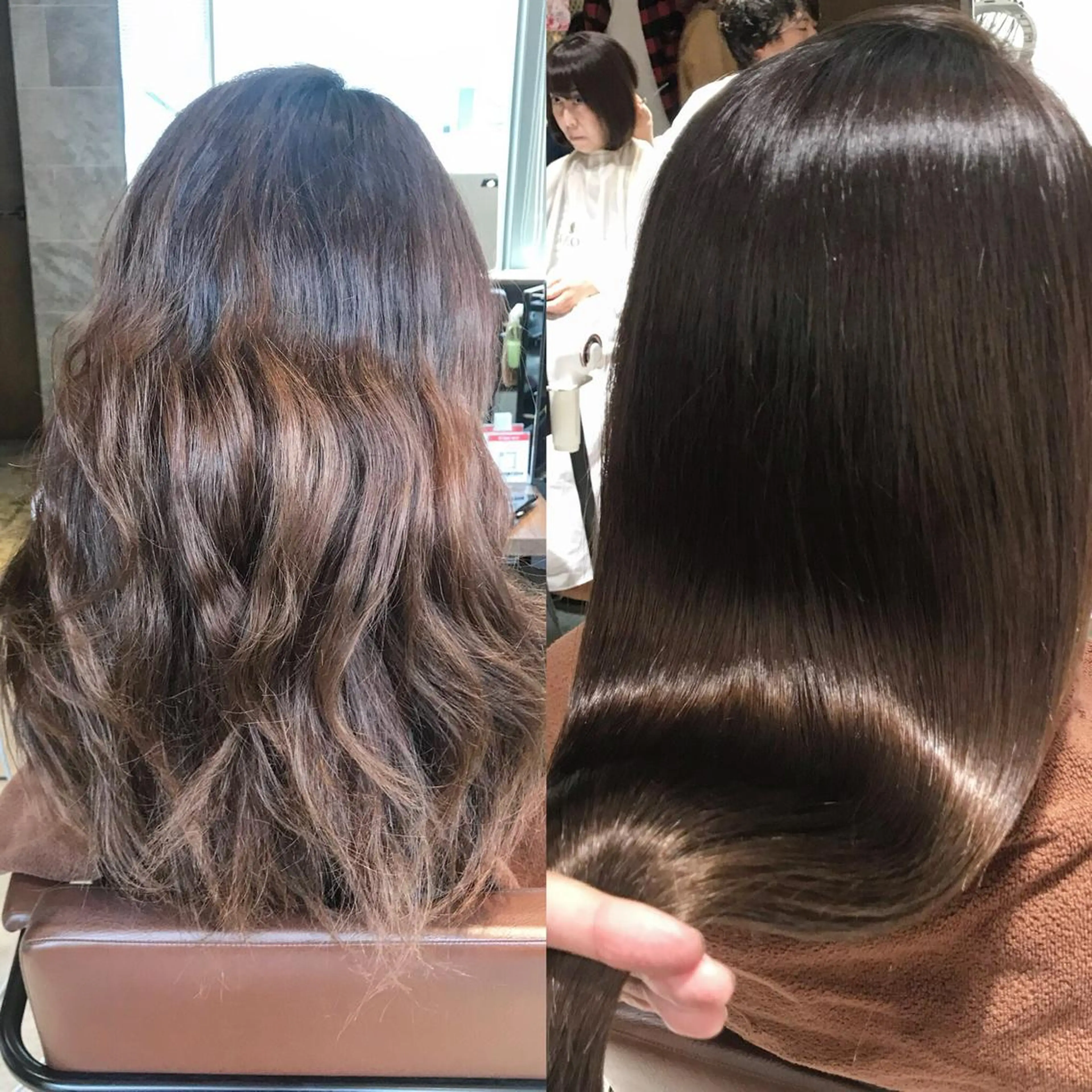 ロング カラー パーマ ヘアアレンジ 黒髪 ブルーカラー ブルーブラック インナーカラー くせ毛 武田涼レイヤーカット 髪質改善×縮毛矯正のヘアスタイル