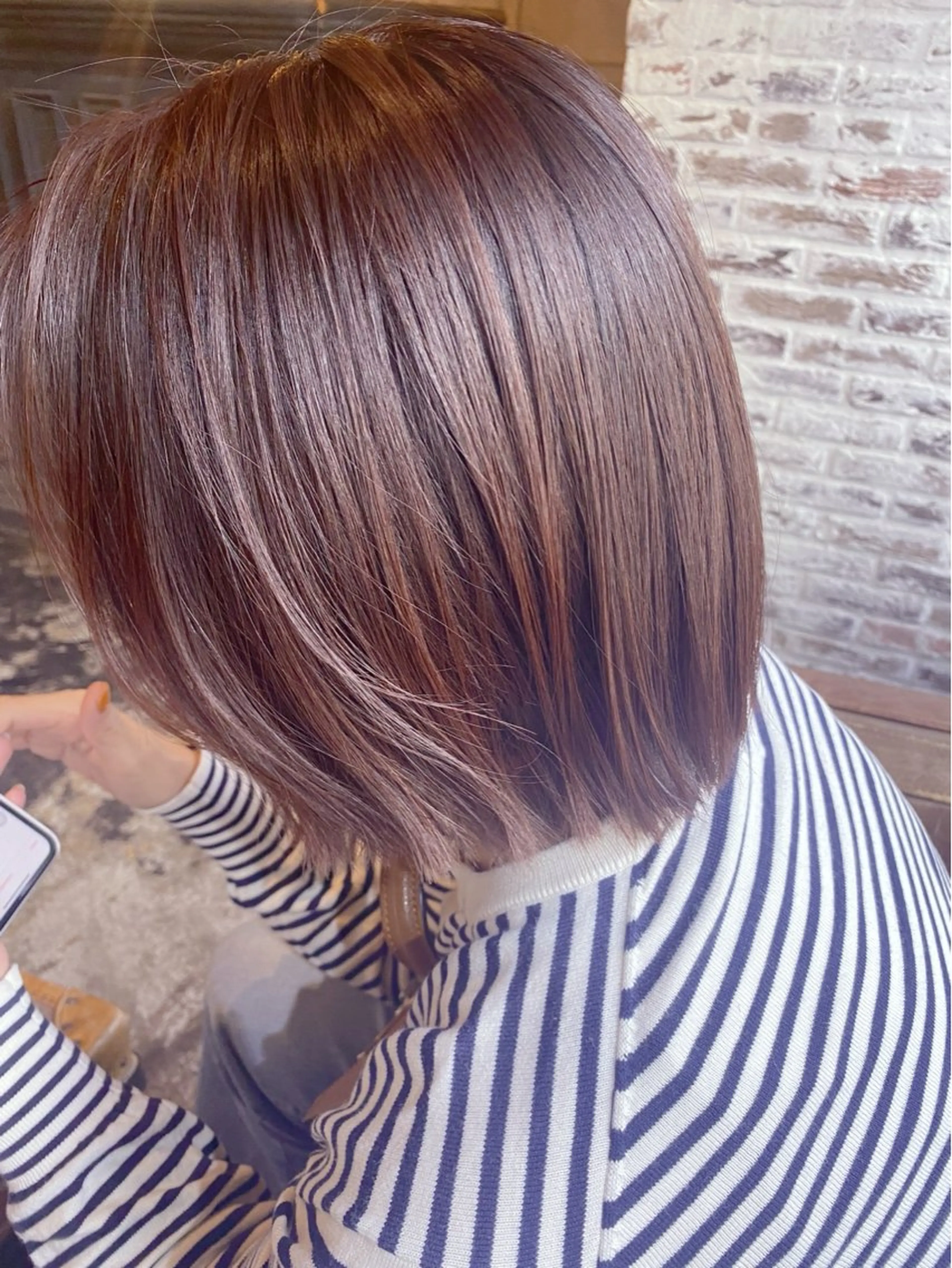 カラー レッドカラー ボブ conne& ririのヘアスタイル