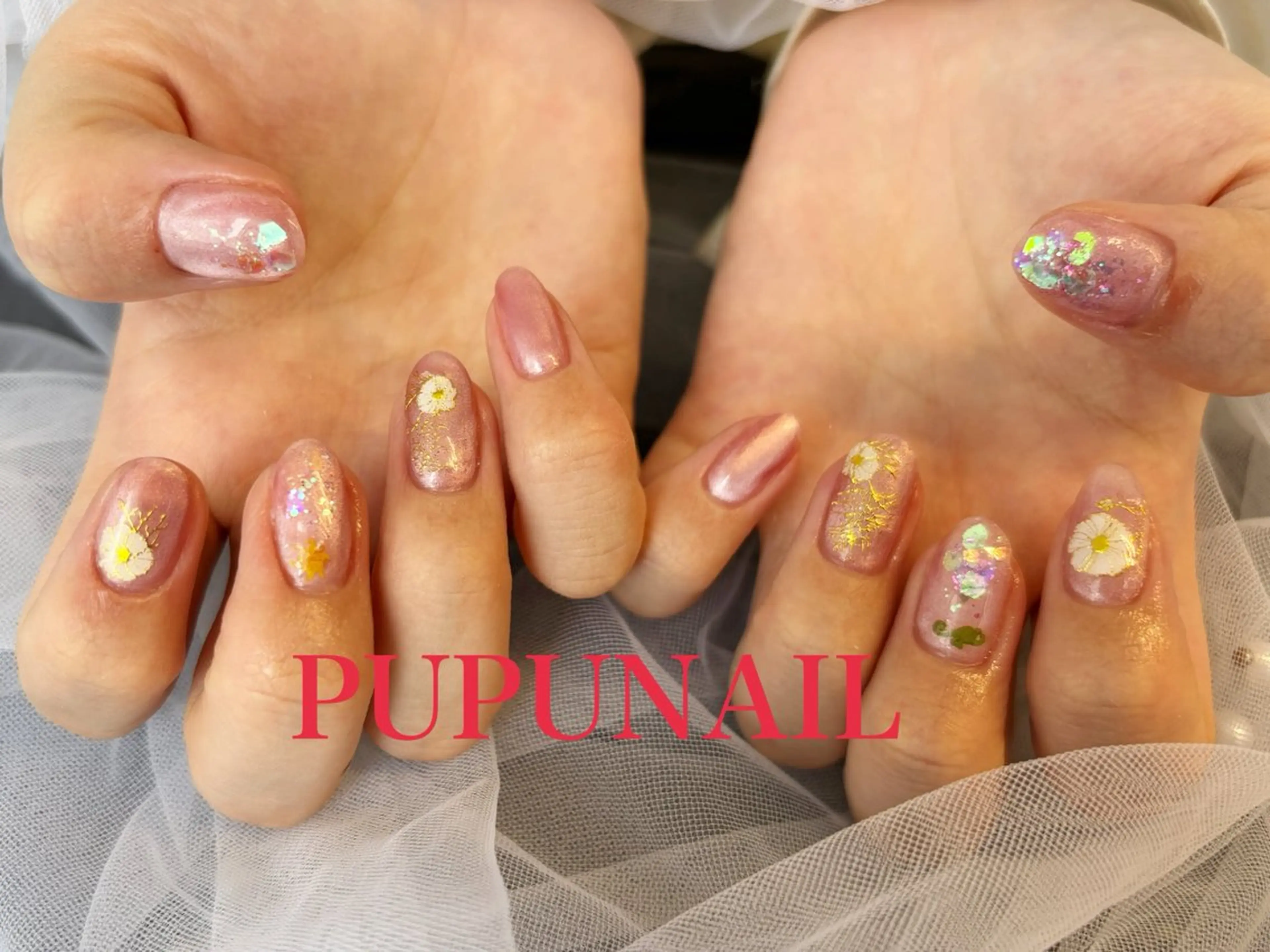 ミディアム パープルカラー ハンドネイル kido chieのネイルデザイン