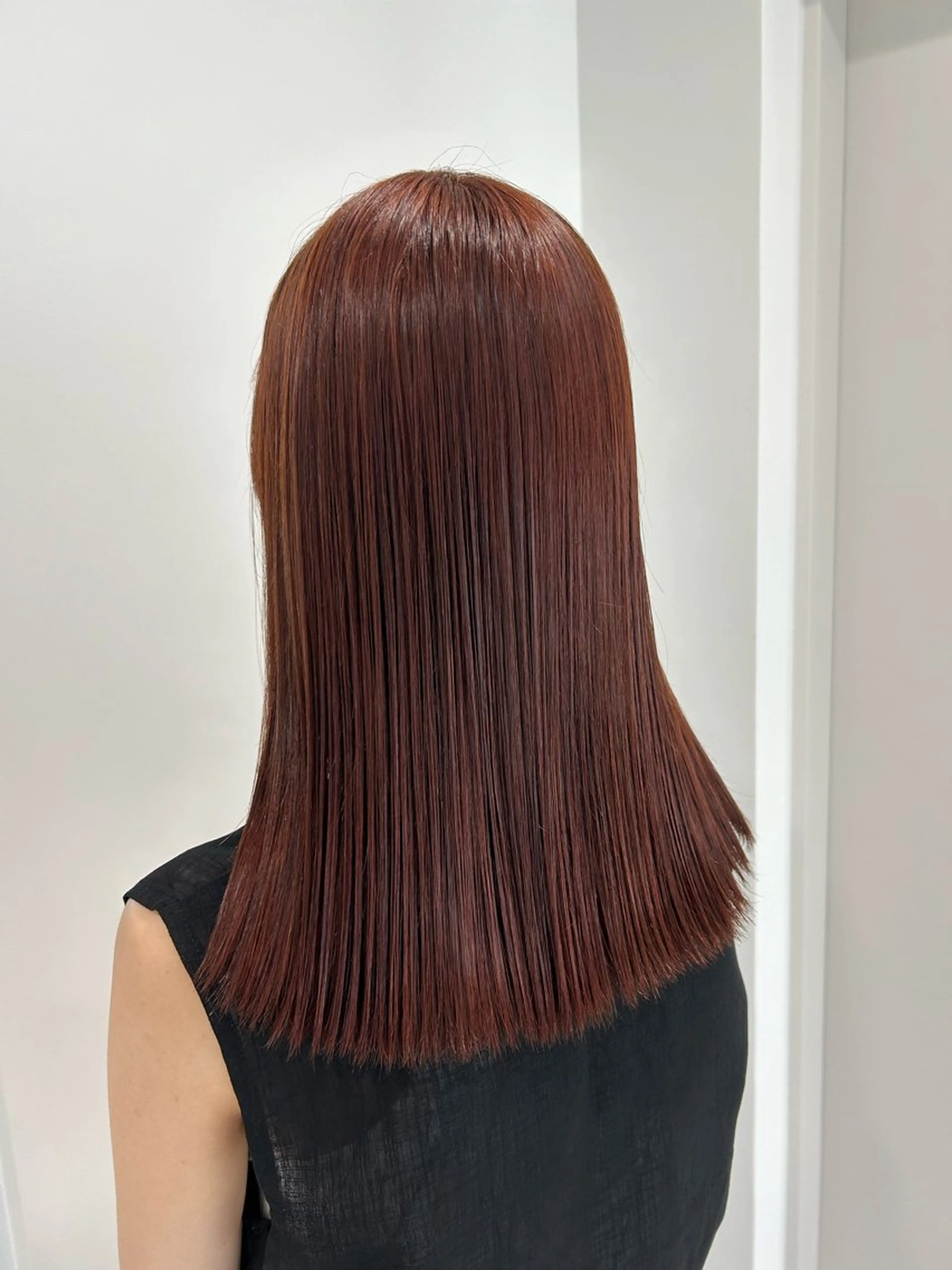 セミロング カラー 愛結 暖色カラー🎀🩰のヘアスタイル