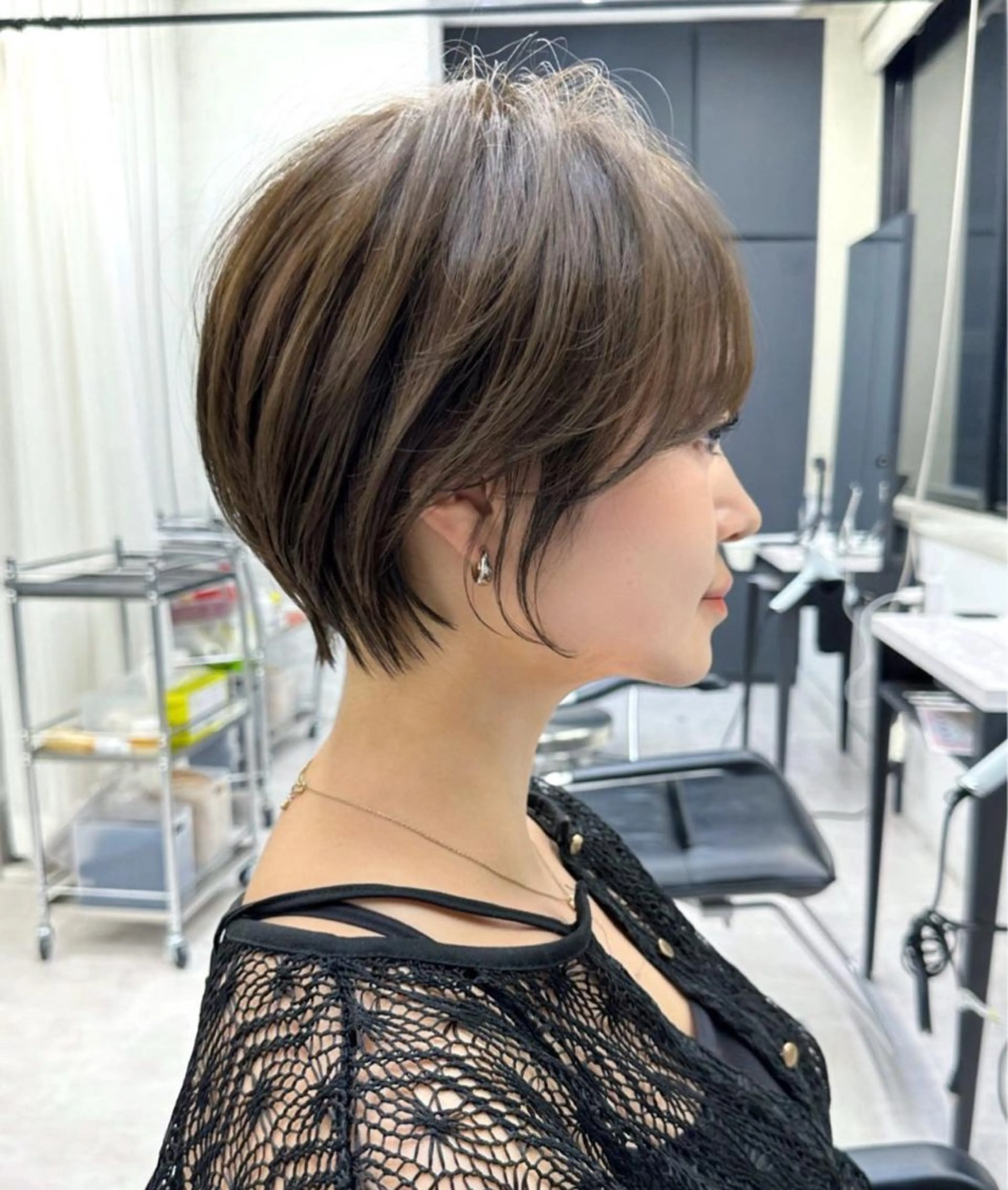 ショート ショートヘア 韓国ヘア/顔周り ヘアセット/加藤優里のヘアスタイル