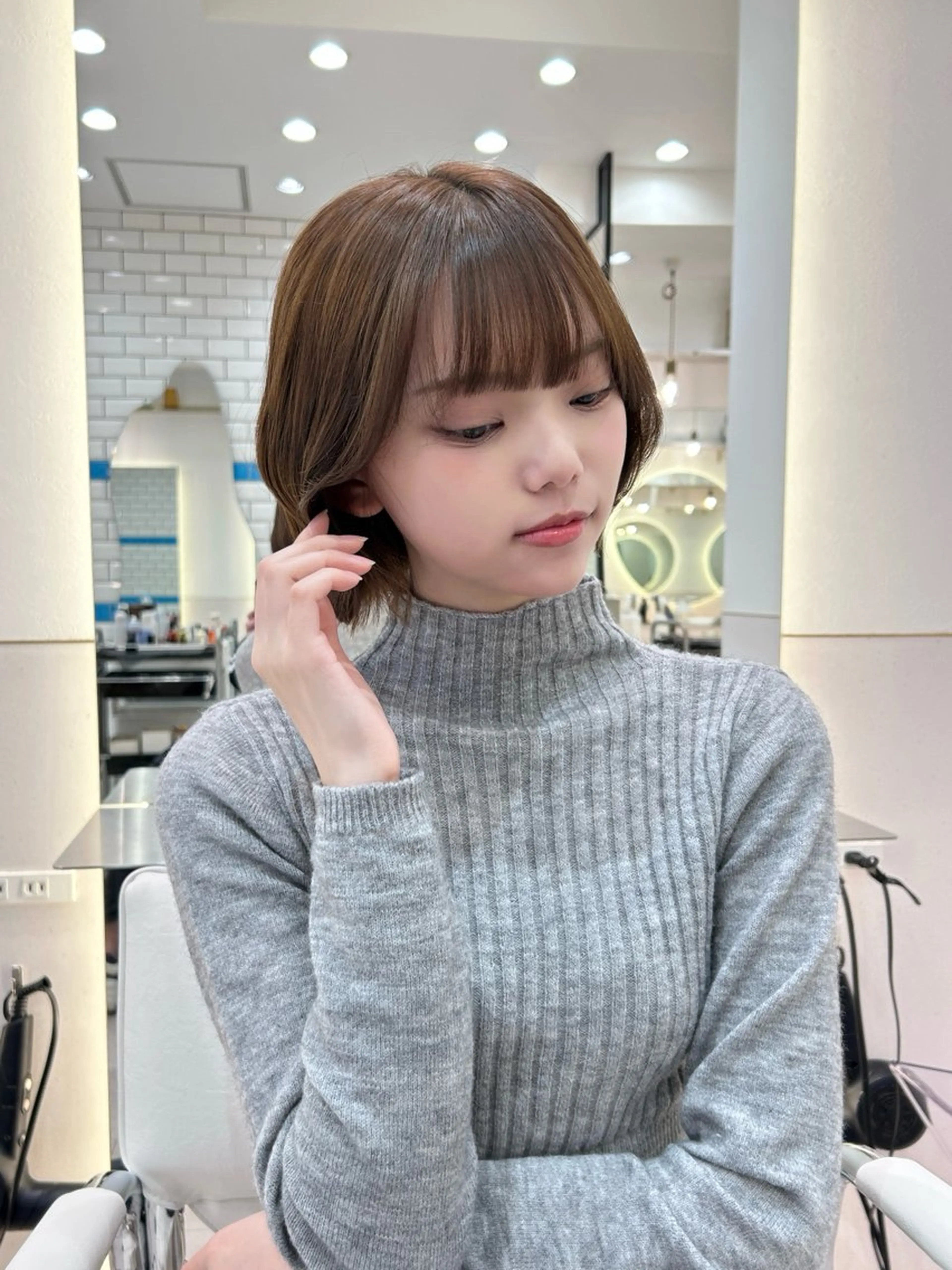 ショート ショートボブ ボブ くびれヘア 顔周りカット 髪質改善 カット トリートメント ボブ/レイヤーボブ/ 髪質改善/梶川 夏季のヘアスタイル