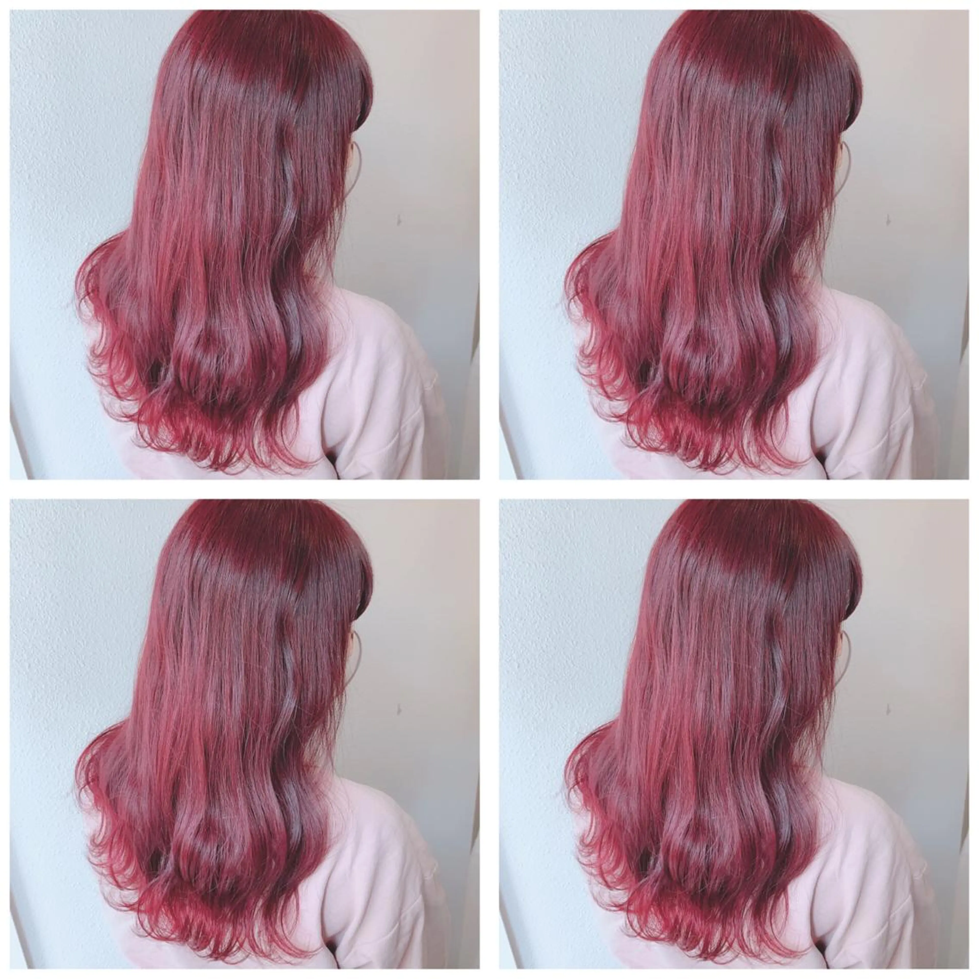 ロング カラー ピンクカラー レッドカラー ヘアカラー 似合わせ/ブリーチ カラー.岡田友仁のヘアスタイル