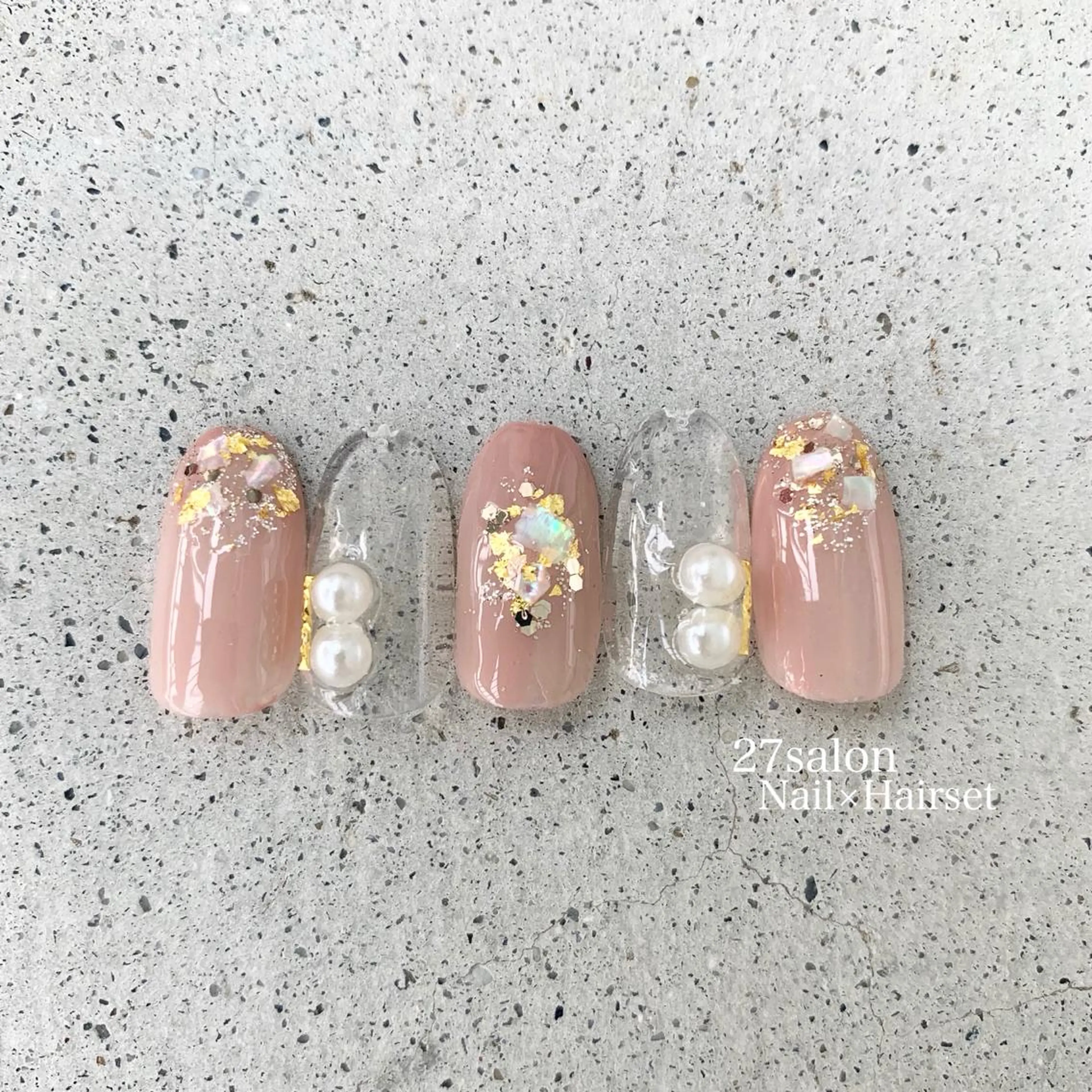 ネイル 入学式 ニュアンスネイル 春ネイル 27salon yuinaのネイルデザイン