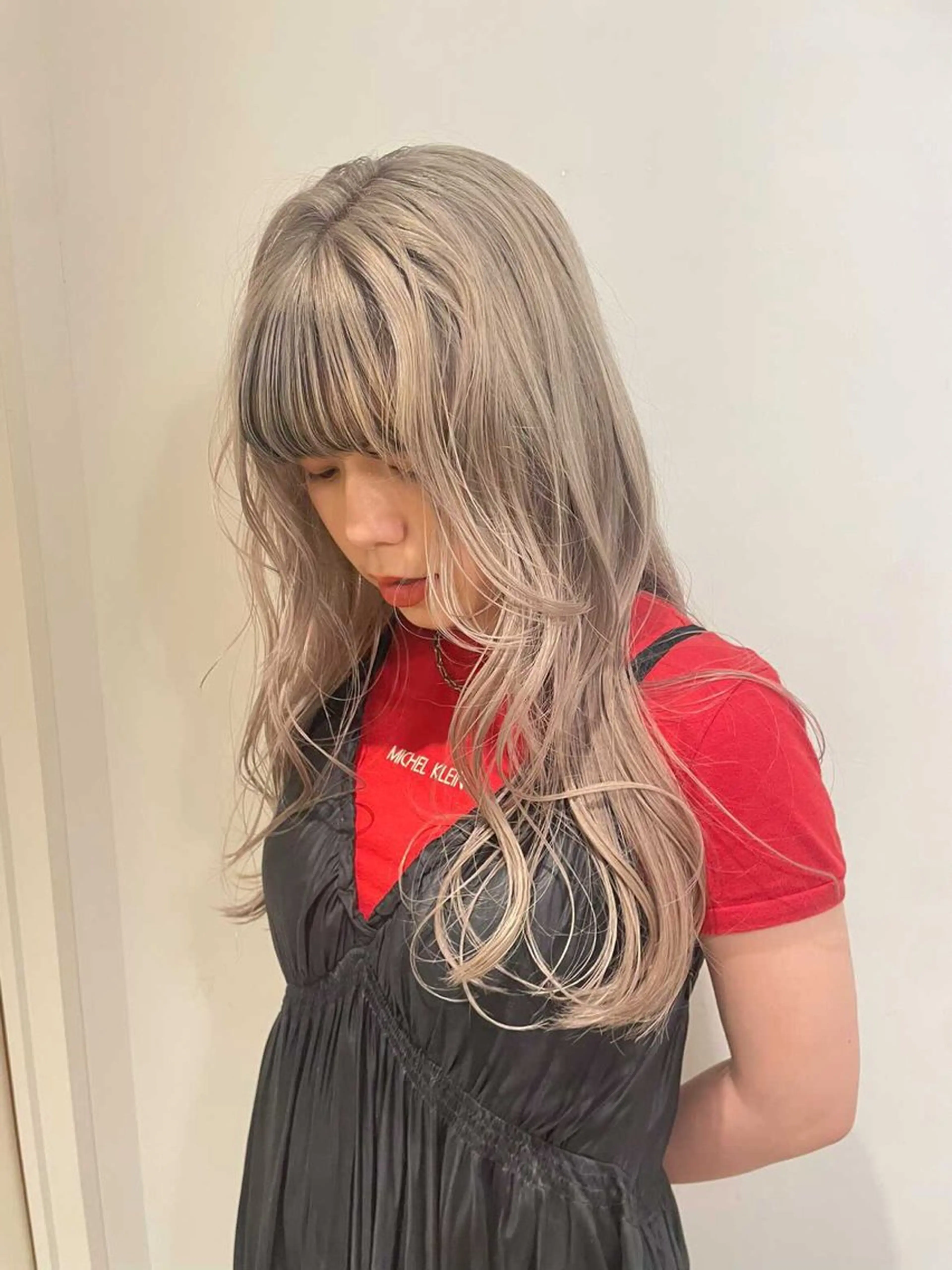 ロング カット ヘアカラー カコ/レイヤーカット ヘアアレンジのヘアスタイル