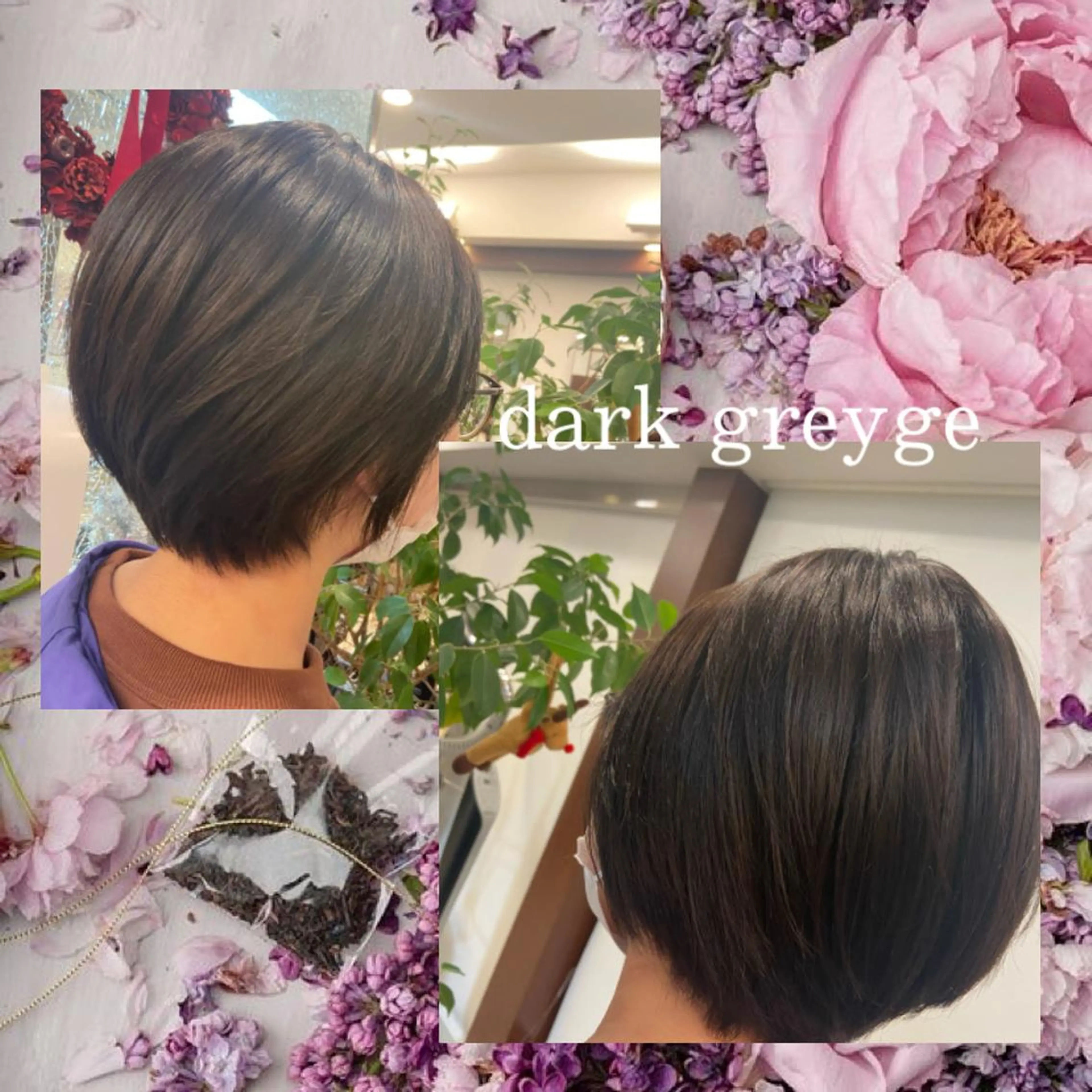 ショート カラー ヘアアレンジ ダークグレー ダークグレージュ グレージュ eN°byyoureshair所属・🎀若者人気No.1 湯川響🎀のヘアスタイル