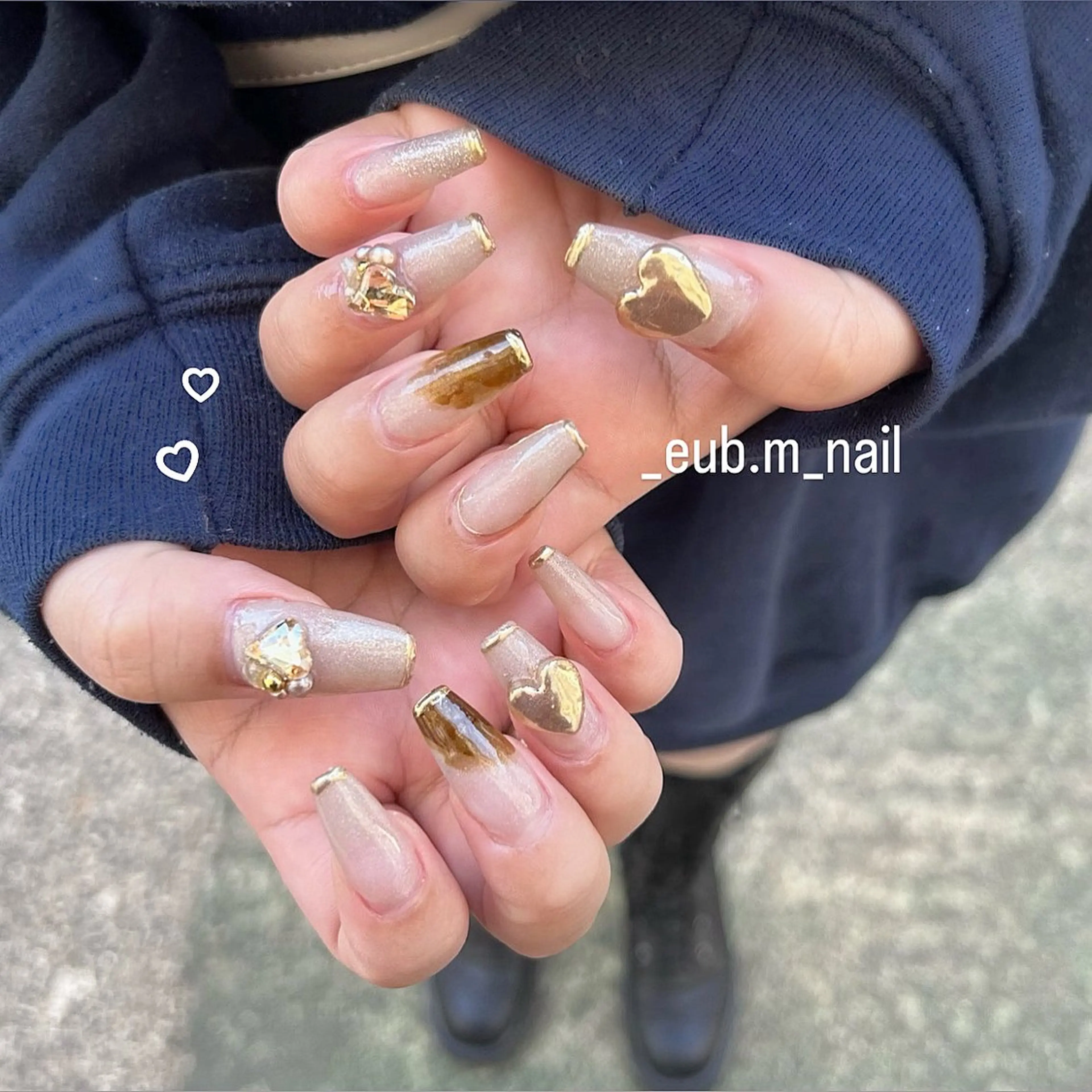 ネイル フレンチネイル ミラーネイル シンプルネイル バレンタイン ホワイト 深夜ネイルサロン eub.m_nailのネイルデザイン