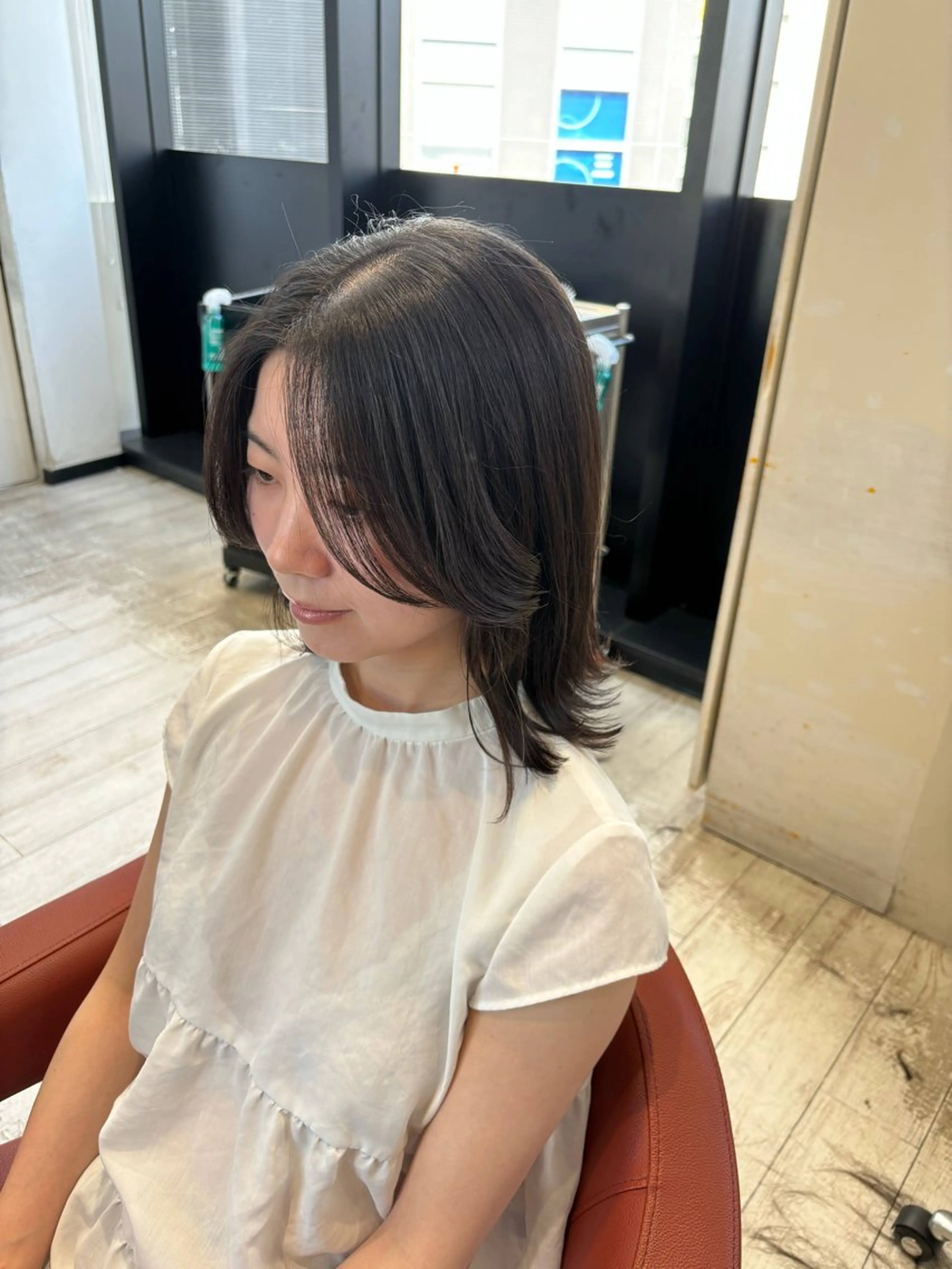 ミディアム 顔まわりレイヤー 顔周りカット レイヤーカット カット STYLE エキシティ店所属・【似合わせパーマ】 STYLE 杉原　魁のヘアスタイル