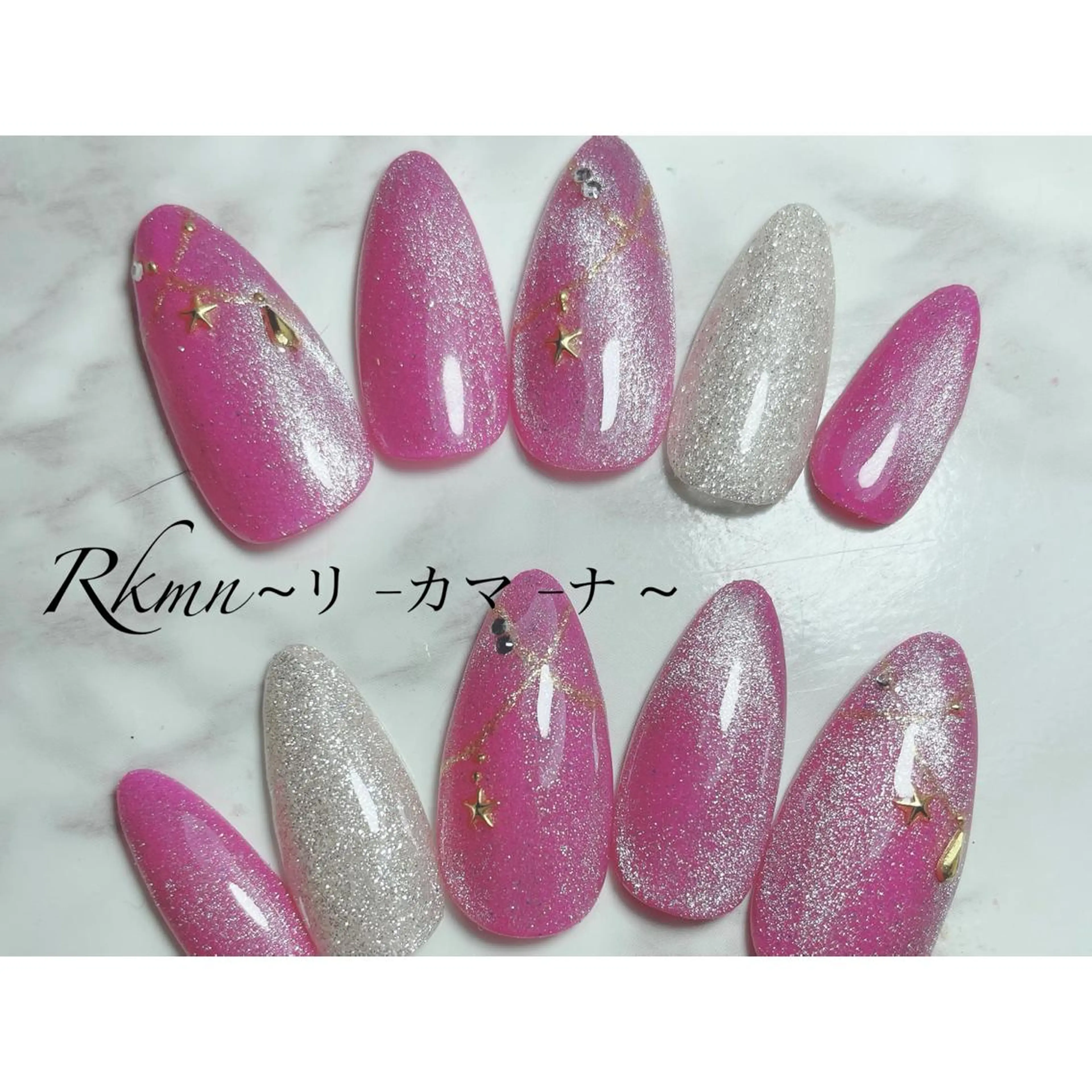 ネイル アートネイル フレンチネイル ジェルネイル グラデーション マグネットネイル ハンドネイル フットネイル ハンドケア Rkmn ~リ-カマ-ナ~のネイルデザイン